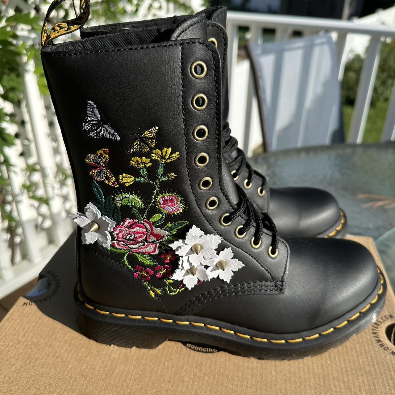 DR. MARTENS 1490 FLORAL BLOOM LEATHER MID CALF. Depop