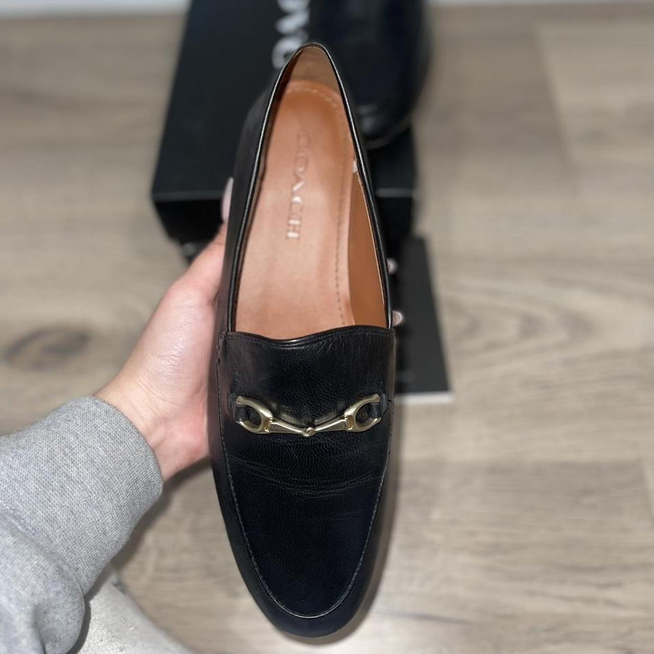 COACH HALEY LTR LOAFER, SIZE 7.5, COLOR BLACK. WORN | Depop