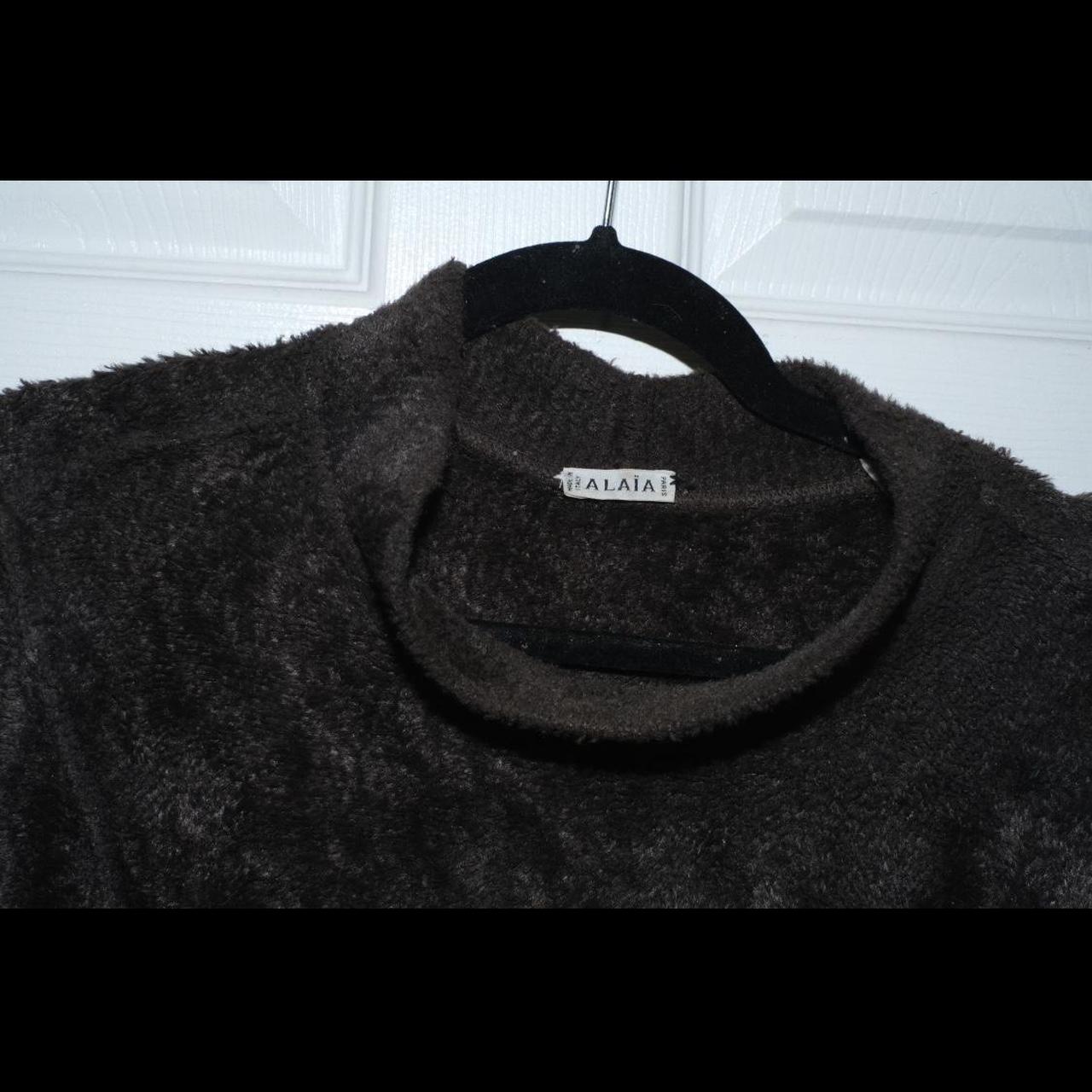 ALAIA SWEATER FUZZY BROWN Vintage designer sweater Depop