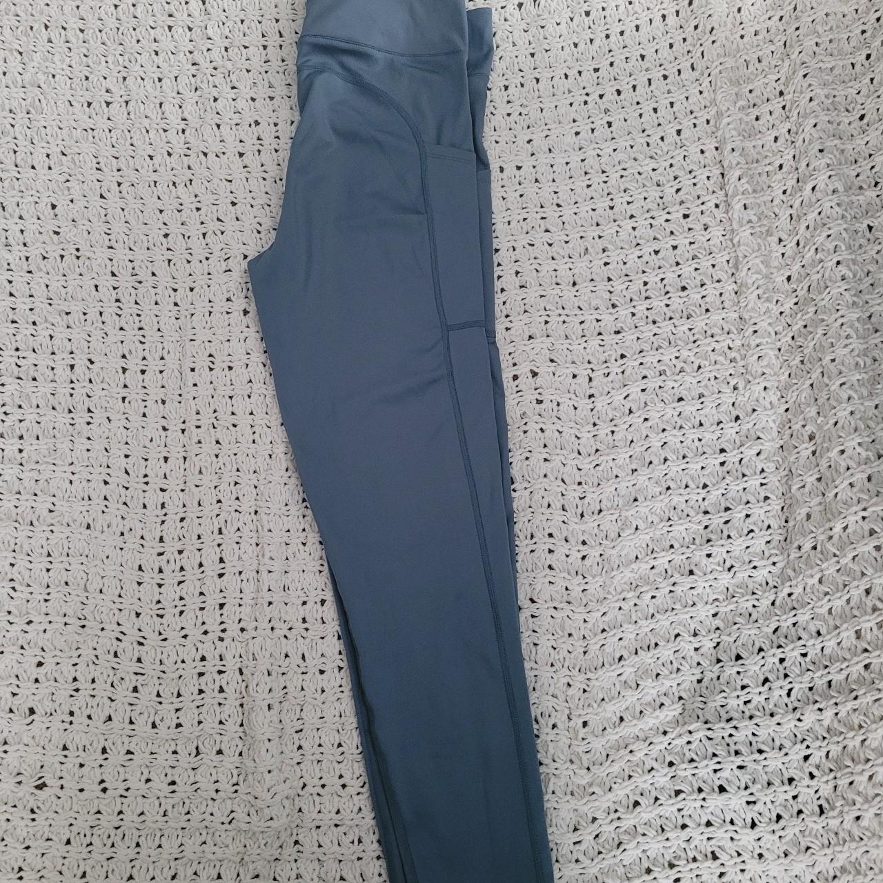 high waisted aeropostale leggings blue/grayish size - Depop