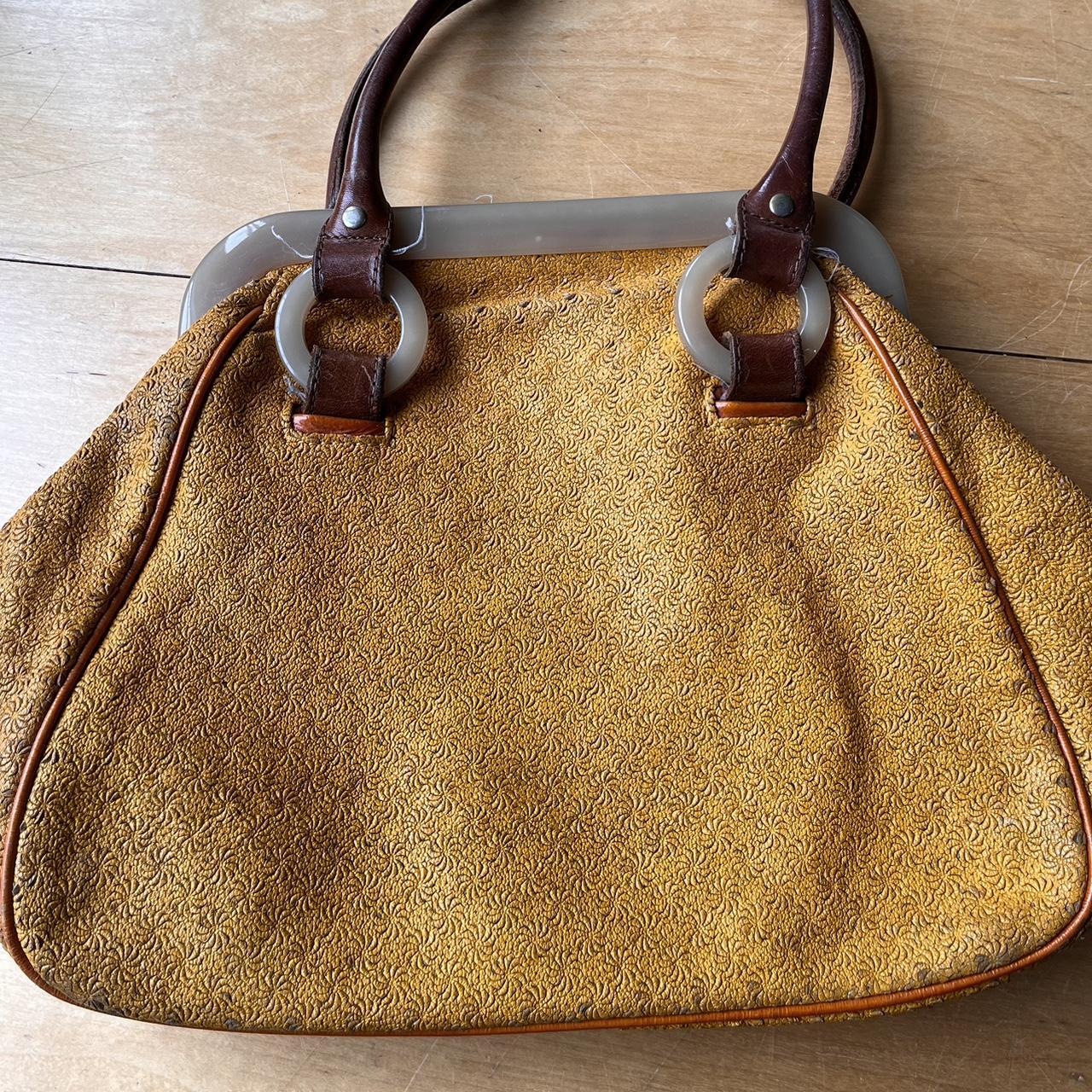 Rare sunshine yellow Orla Kiely leather... Depop