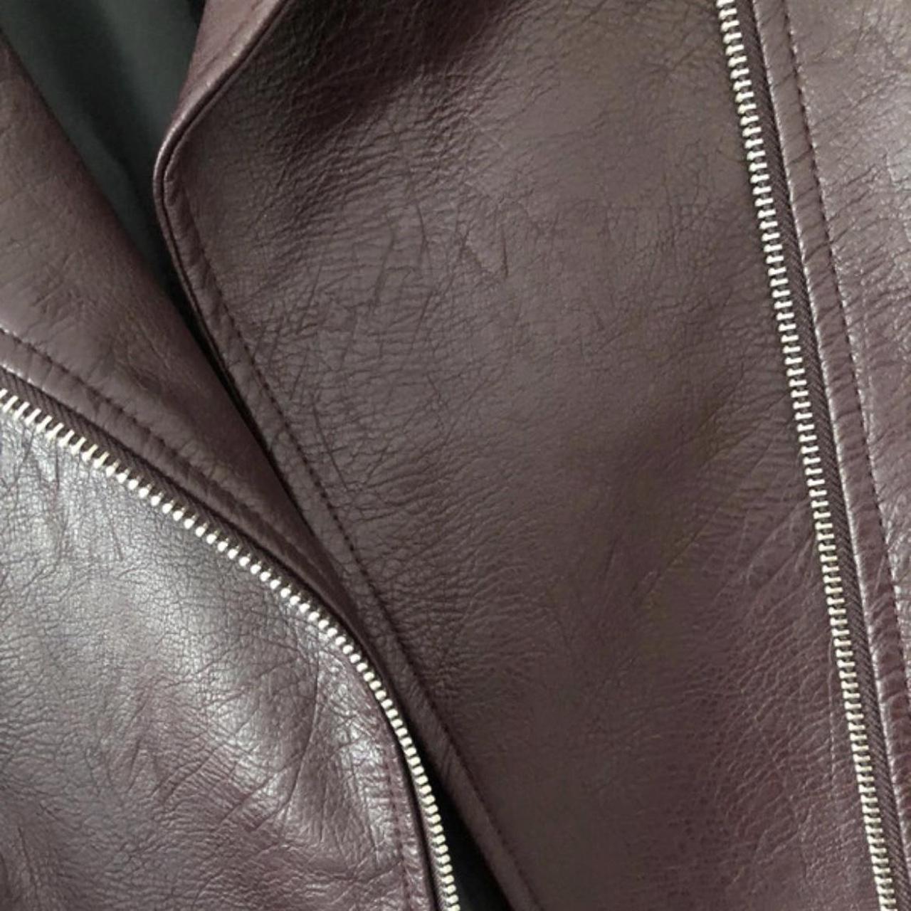 Burgundy Faux Leather Biker Jacket Matalan Faux Depop