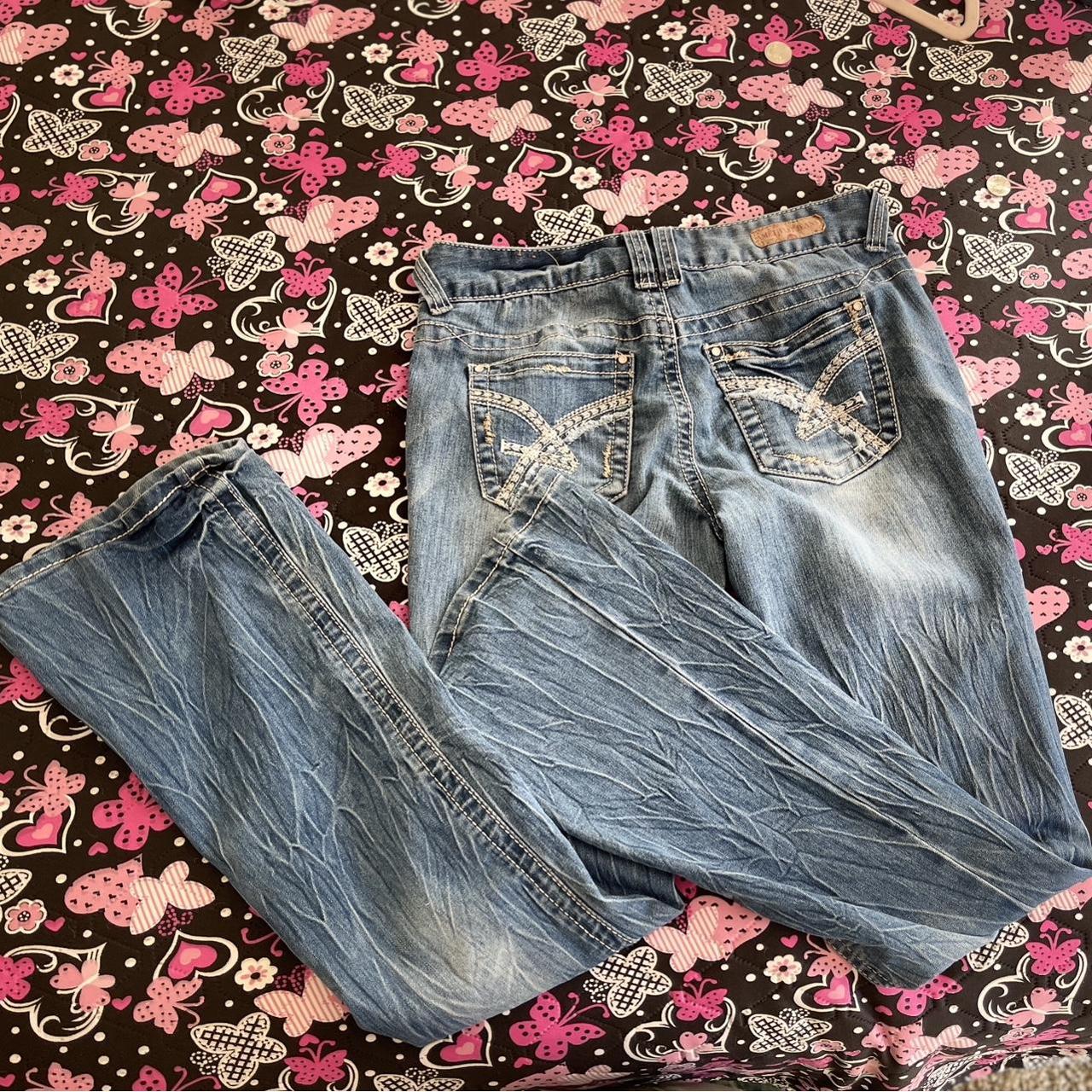 y2k amethyst jeans bootcut size 7, cute jeans