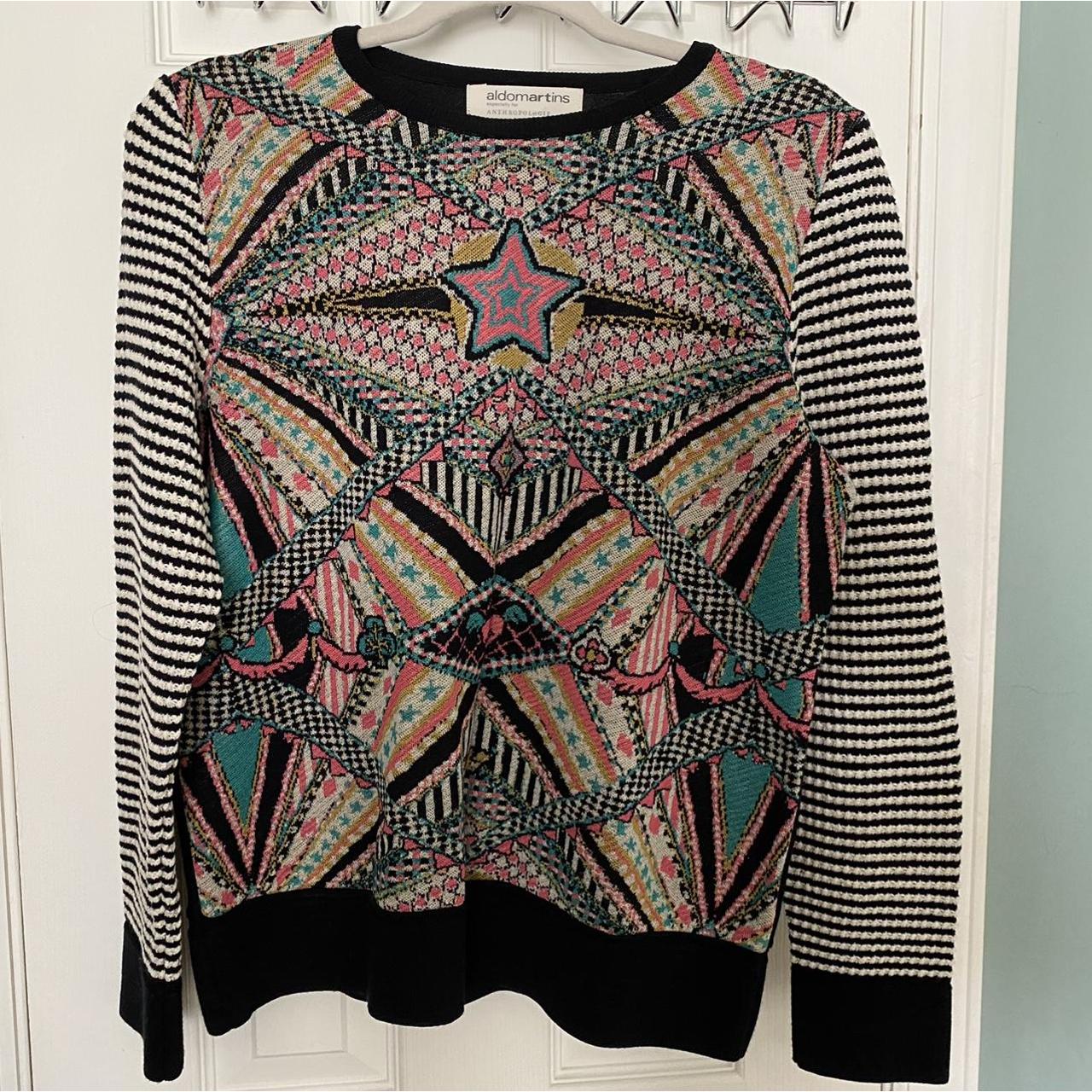 Athropologie Aldomartins Sweater Black Multi Depop