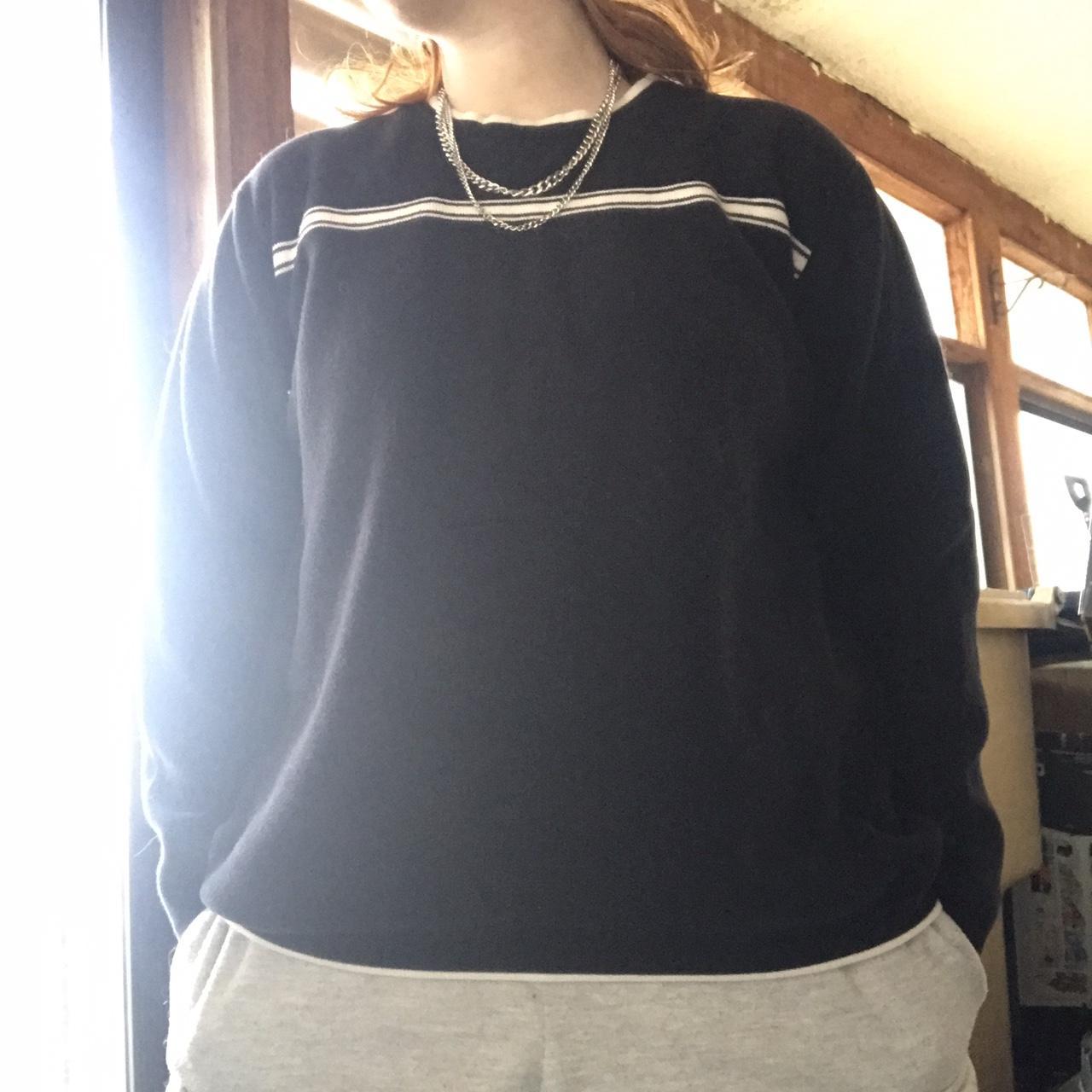 Geoffrey Beene Men S Black And White Jumper Depop