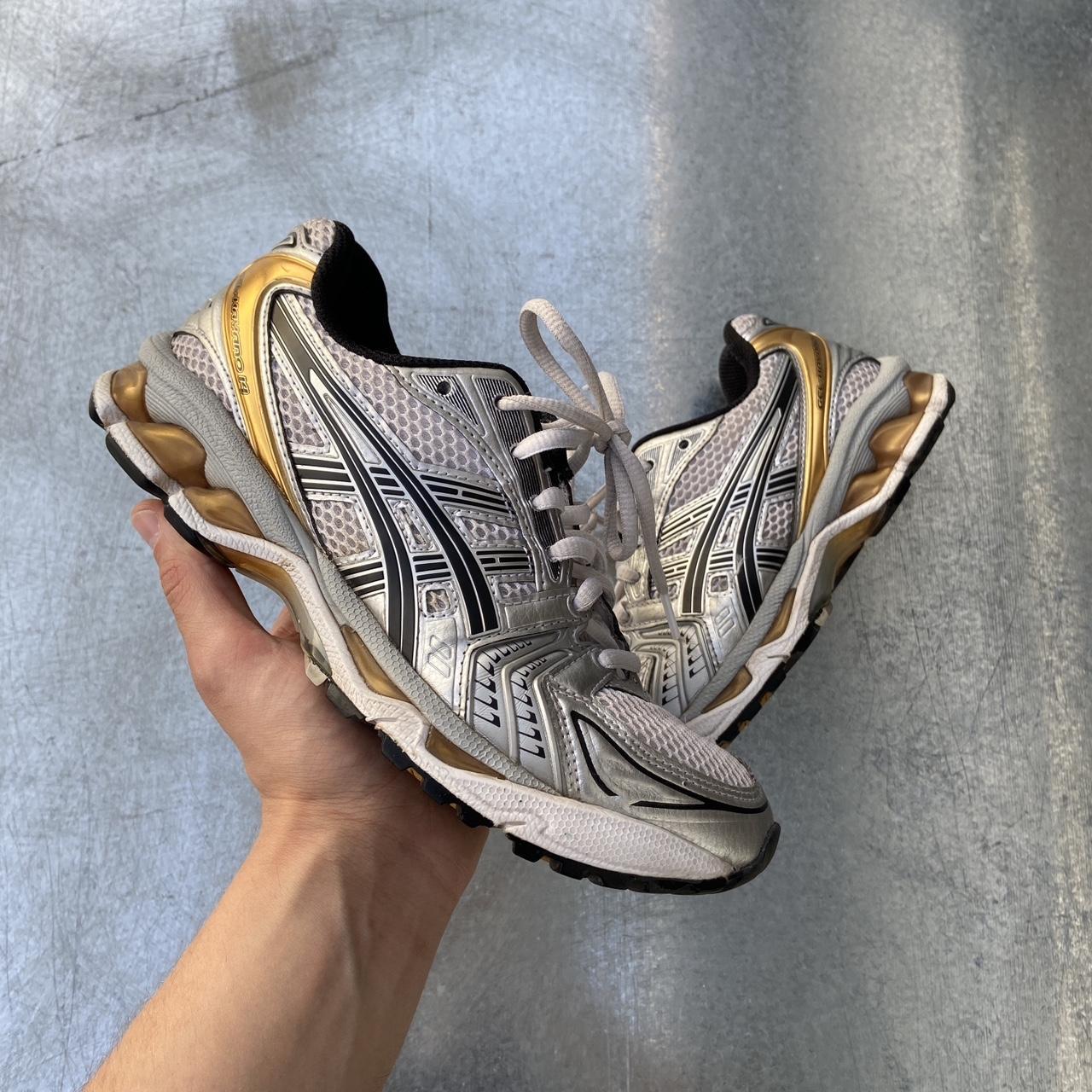 asics shoes white and gold