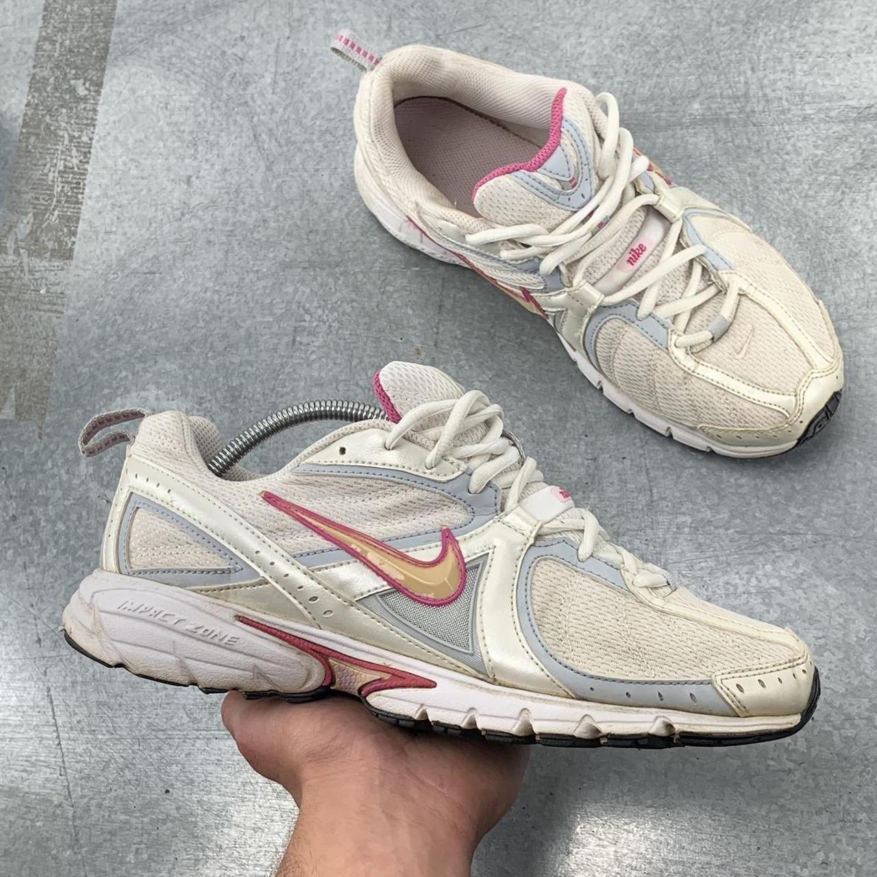 women s Nike Air Impact Zone white pink Size UK. Depop