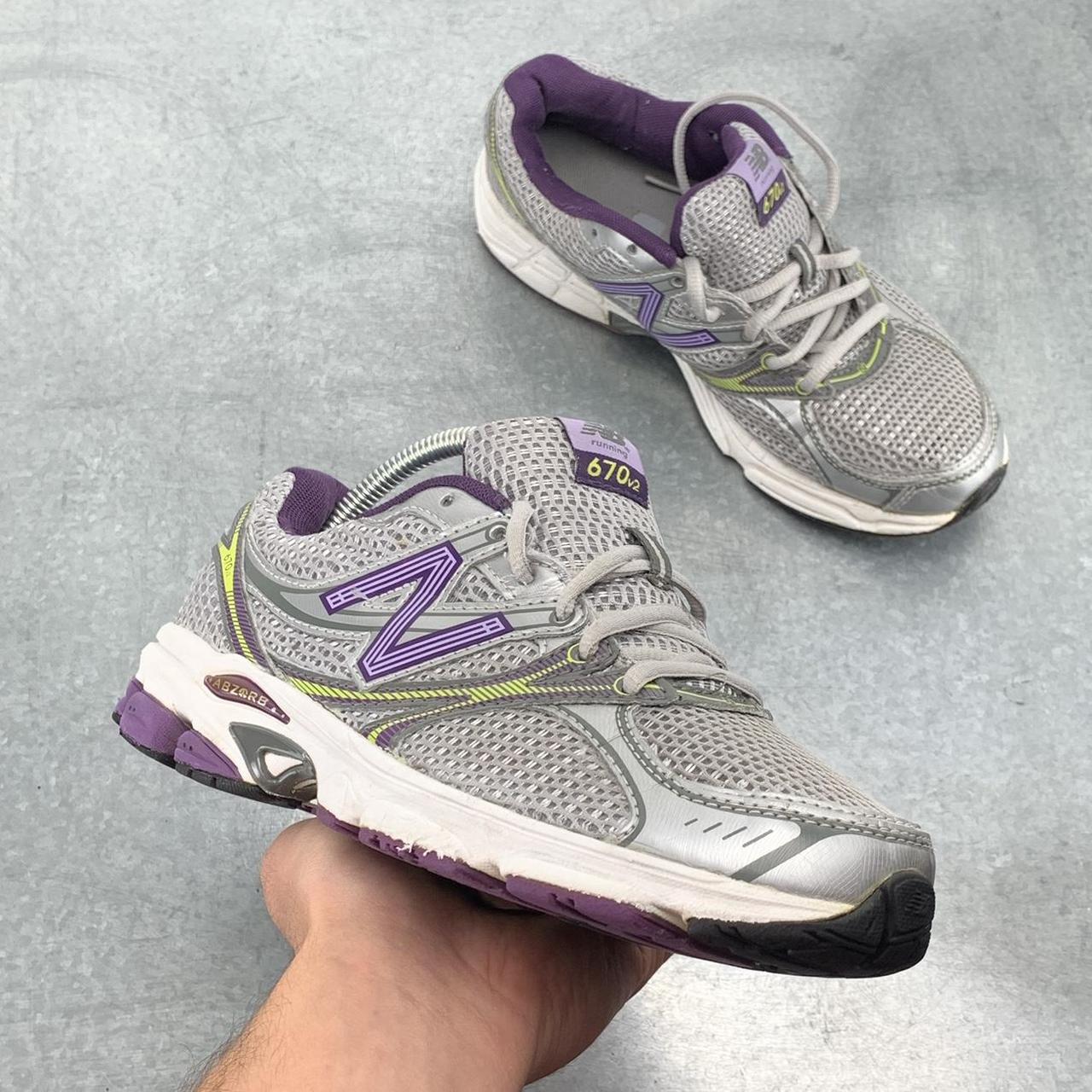 New Balance 670v2 grey purple green Size UK 5.5. Depop