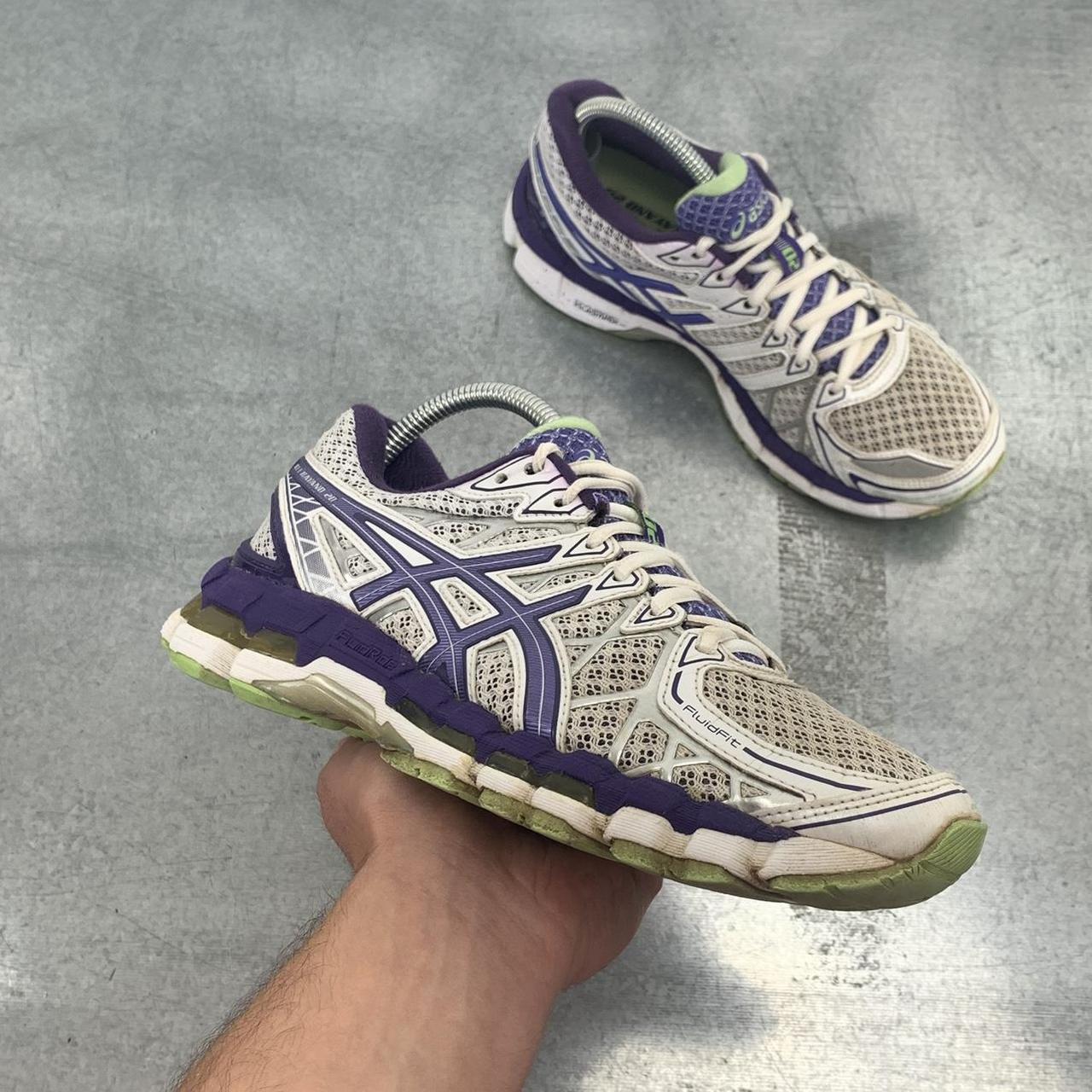 ASICS Gel Kayano 20 white purple green Size UK