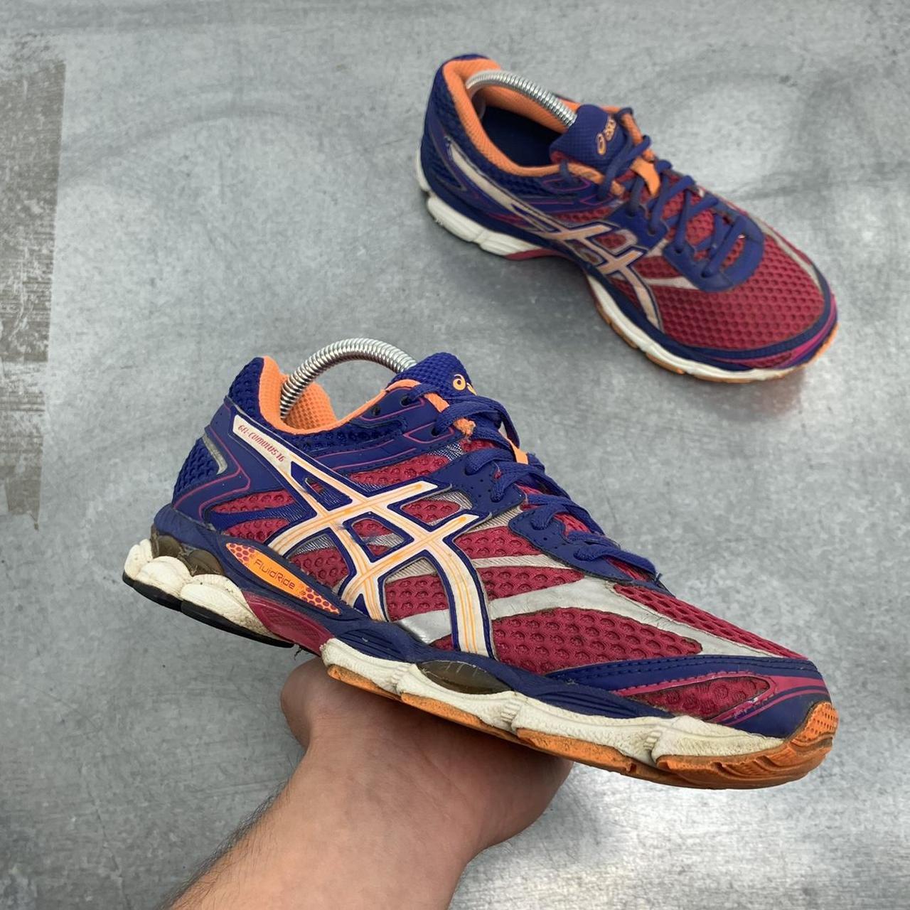 Asics Gel Cumulus 16 navy burgundy Size uk 7. Depop