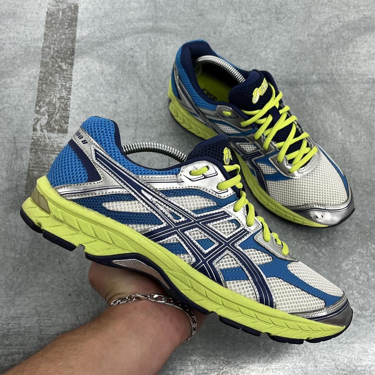 Asics Gel Oberon 8 silver blue yellow Size uk 8. Depop