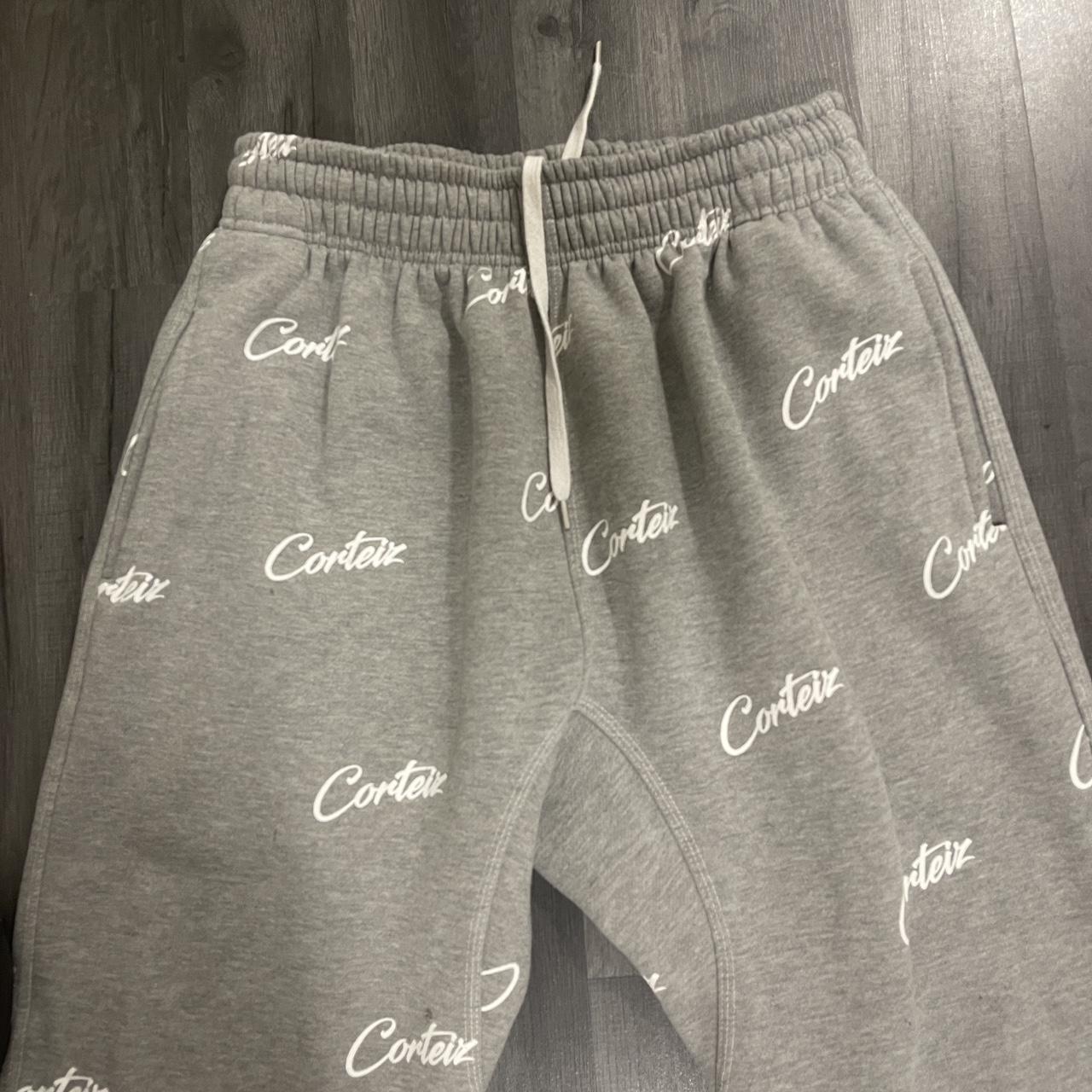 Corteiz Men's Grey and White Joggers-tracksuits | Depop