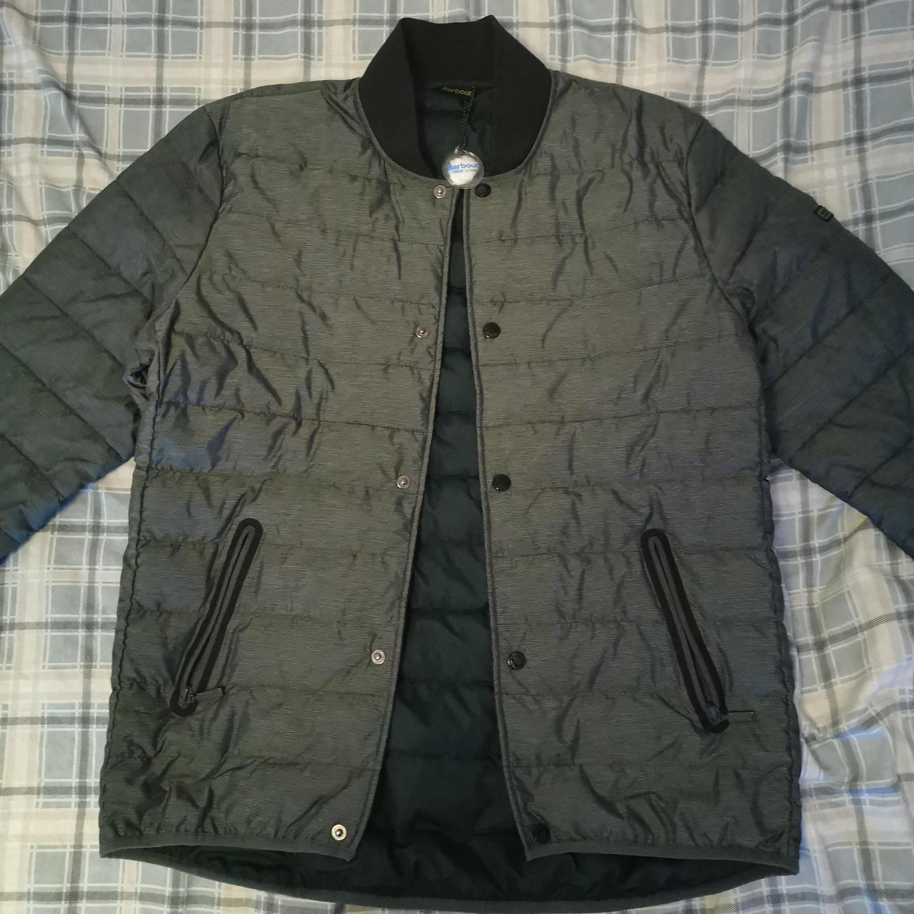 Barbour Men's Green and Grey Jacket | Depop