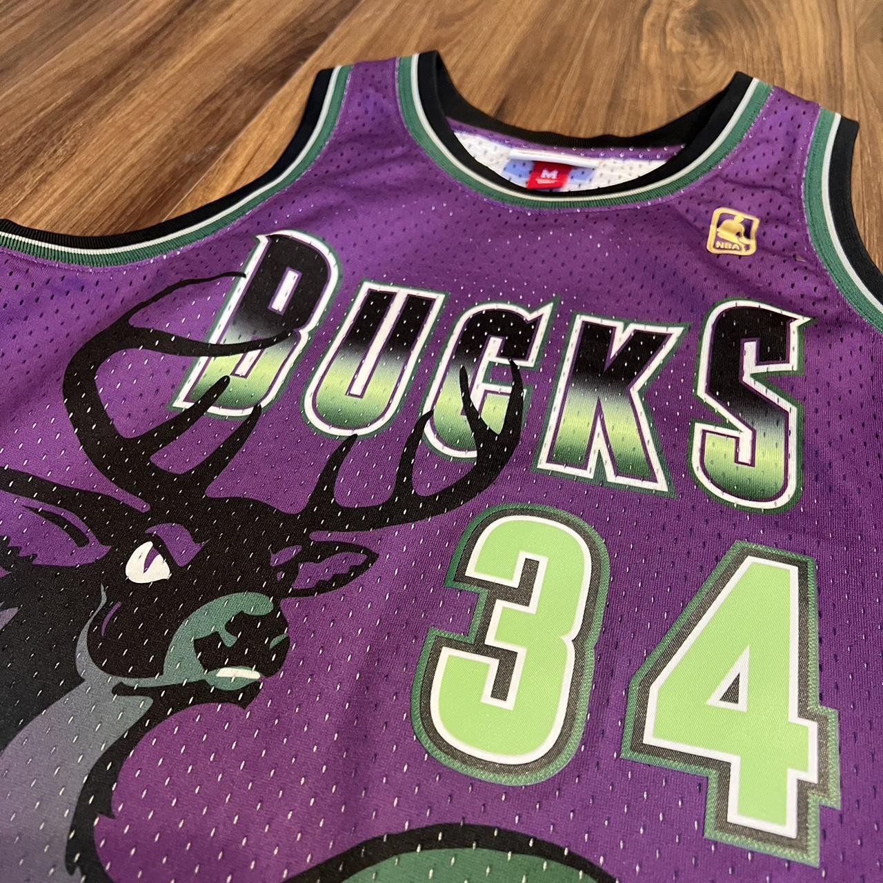 Men's Milwaukee Bucks Ray Allen Mitchell & Ness Green Hardwood