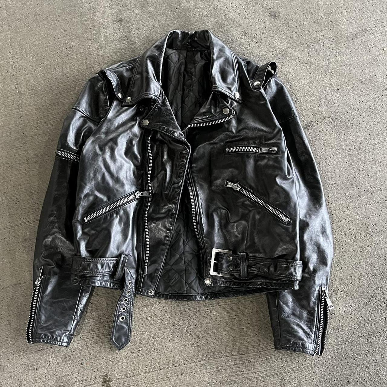 1980s Harley Davidson like leather motorcycle jacket... - Depop