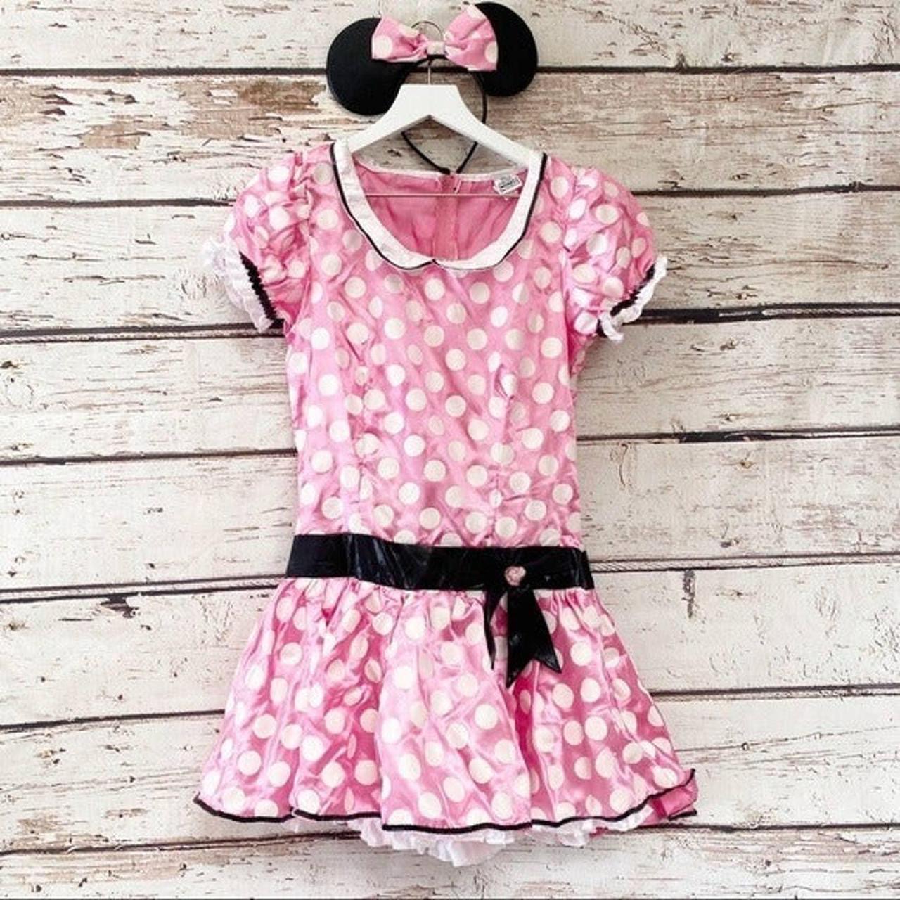 Minnie mouse pink and sale white polka dot dress