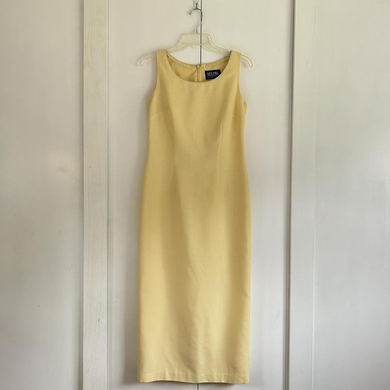 90s style yellow sheath maxi dress. - Depop
