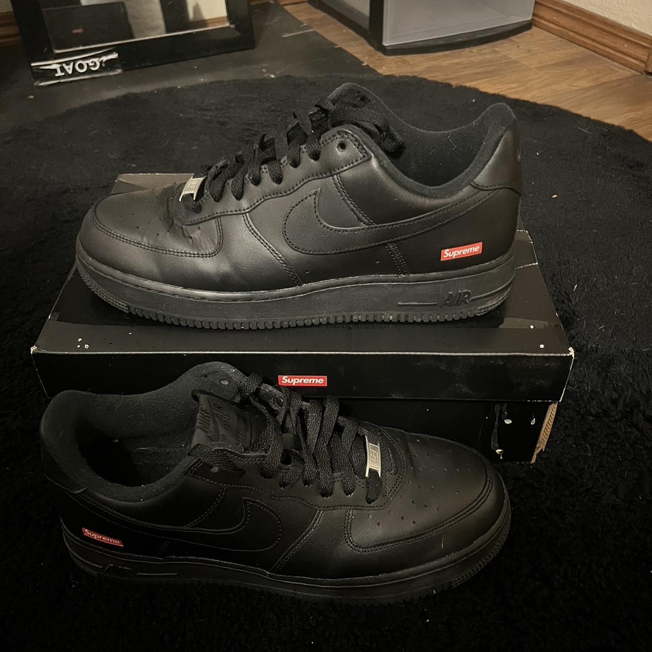 black supreme air force 1s