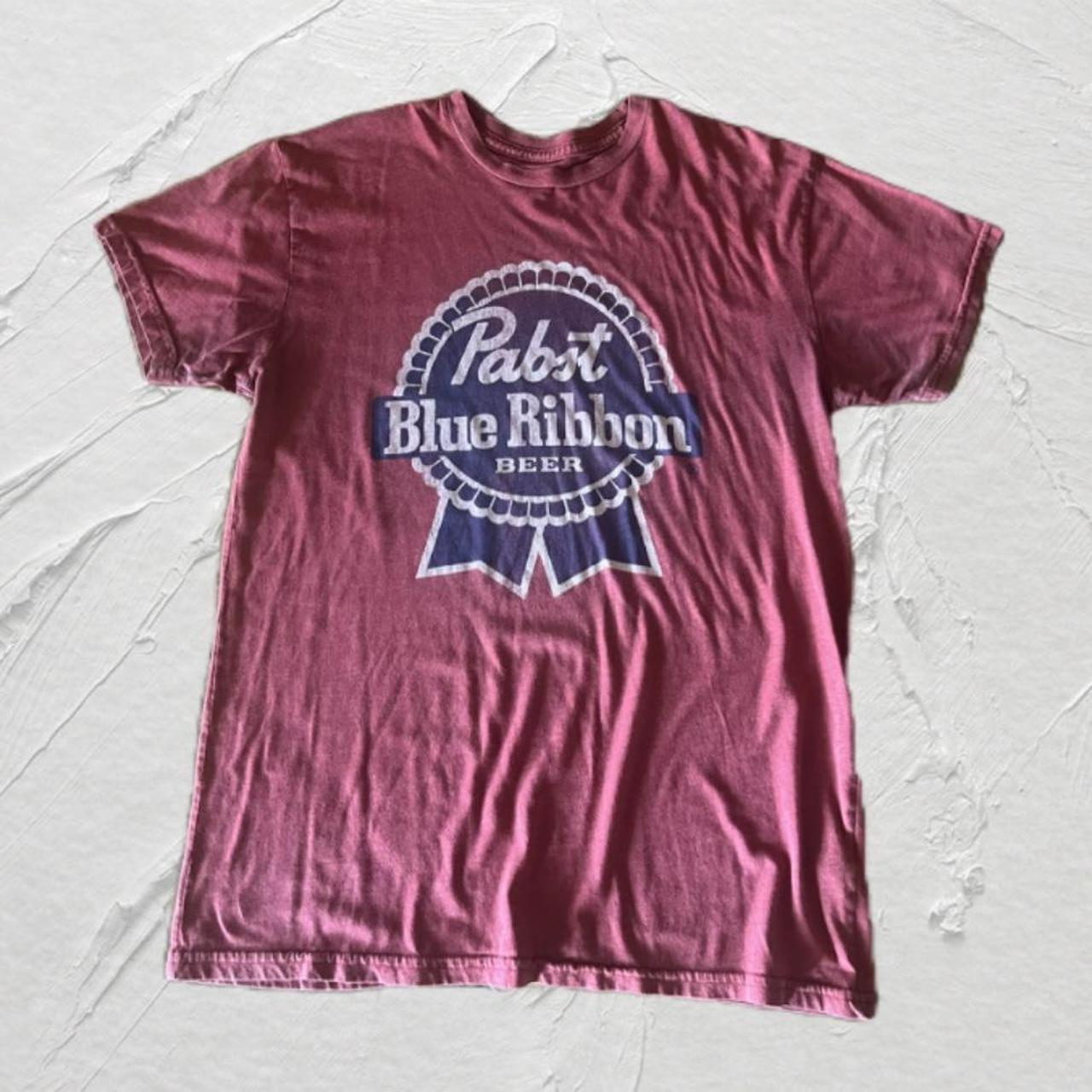 Pabst Blue Ribbon Beer- PBR Red White Blue T Shirt... - Depop