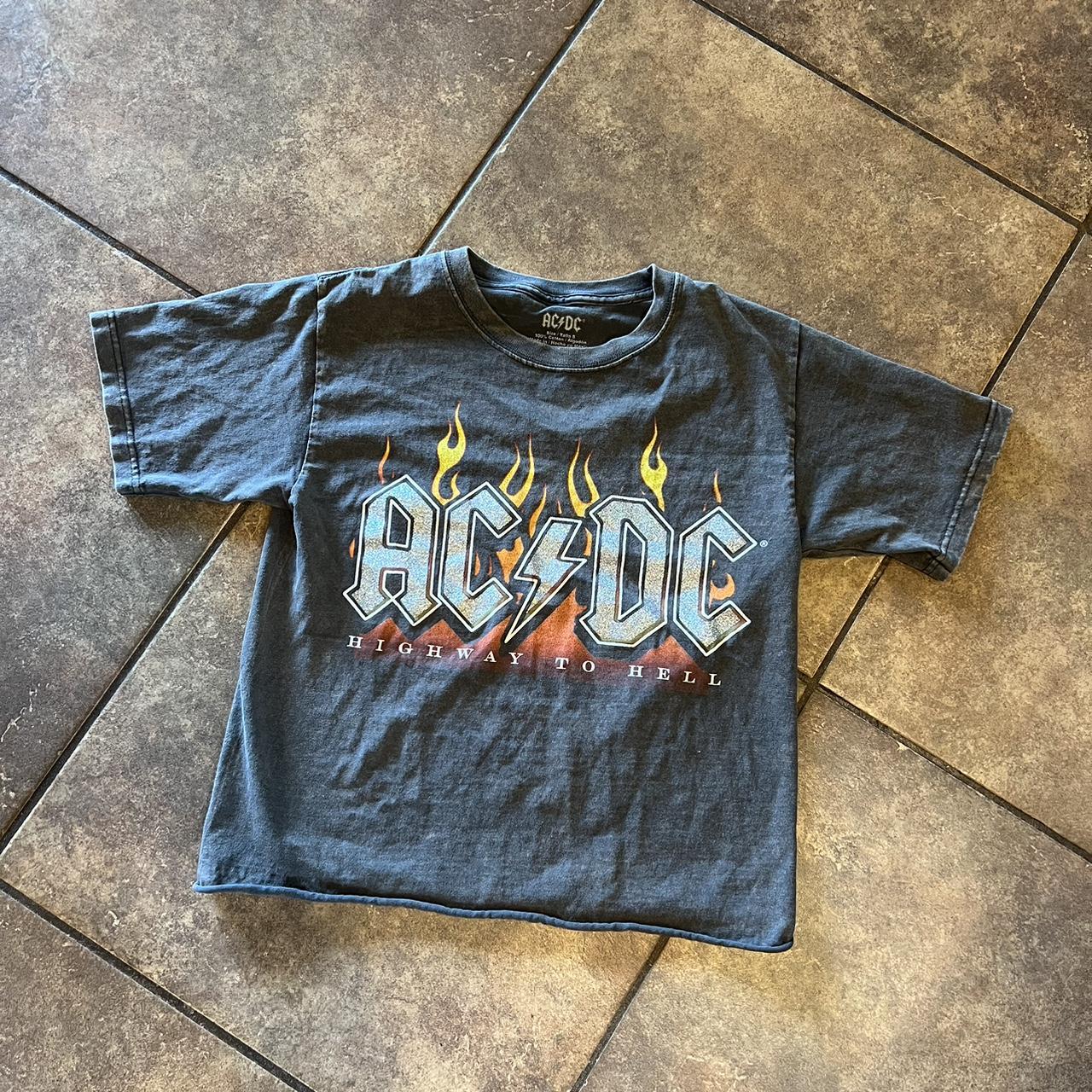 AC/DC Crop Top Size S - Depop