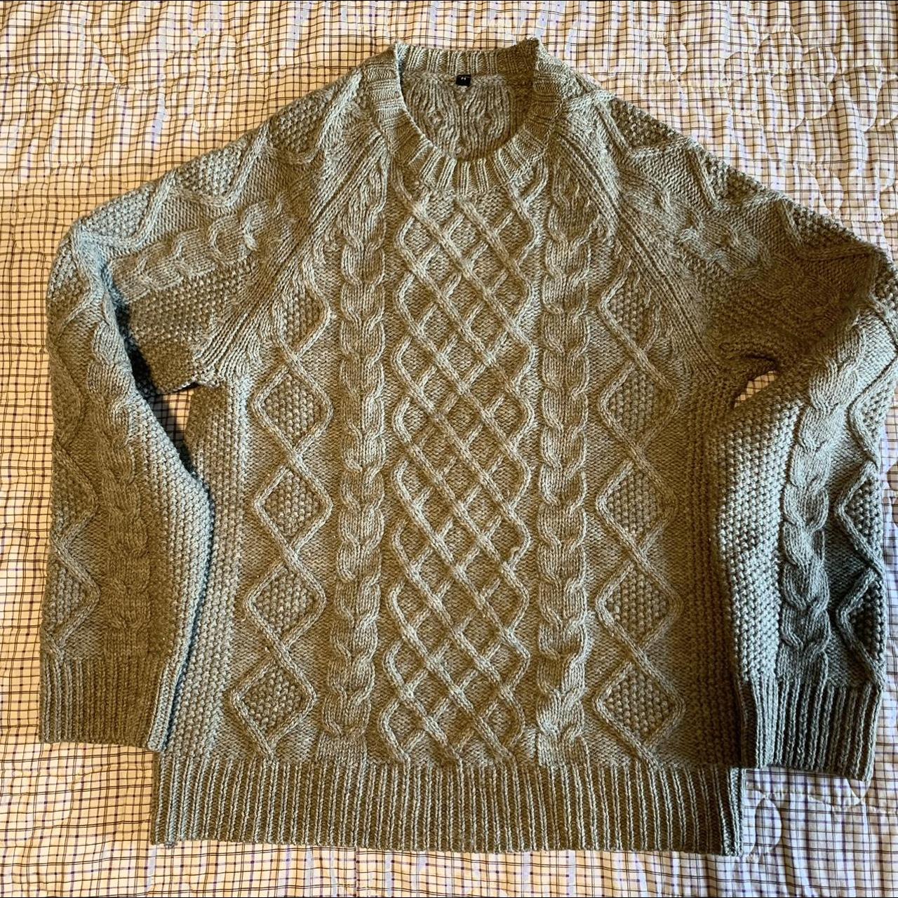 Cable Knit MUJI sweater. 100% wool, high quality... - Depop