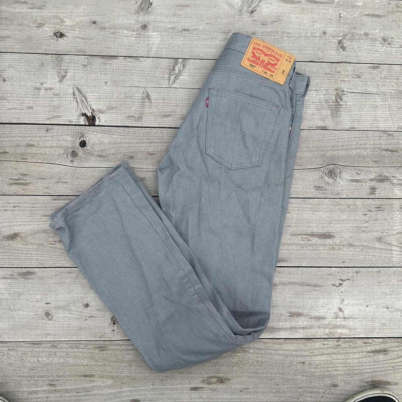 grey levis 501s W30 L34 - Depop