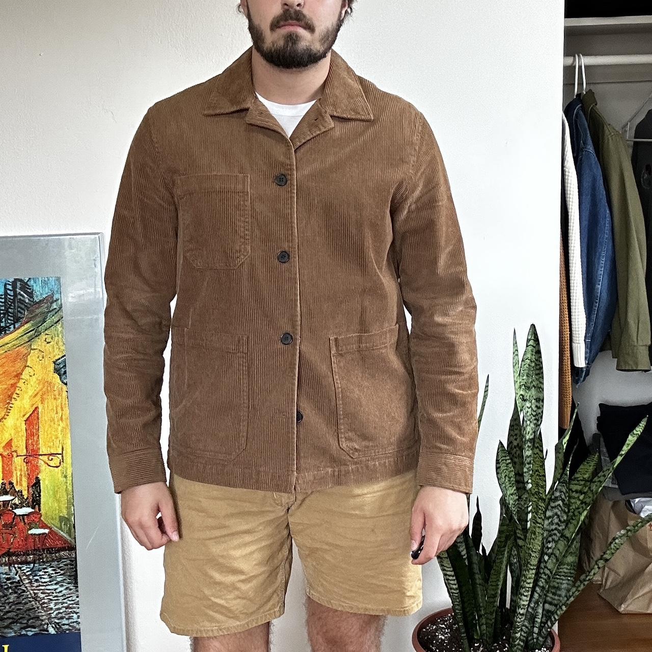 H&M Brown corduroy chore coat, polyester lined... Depop