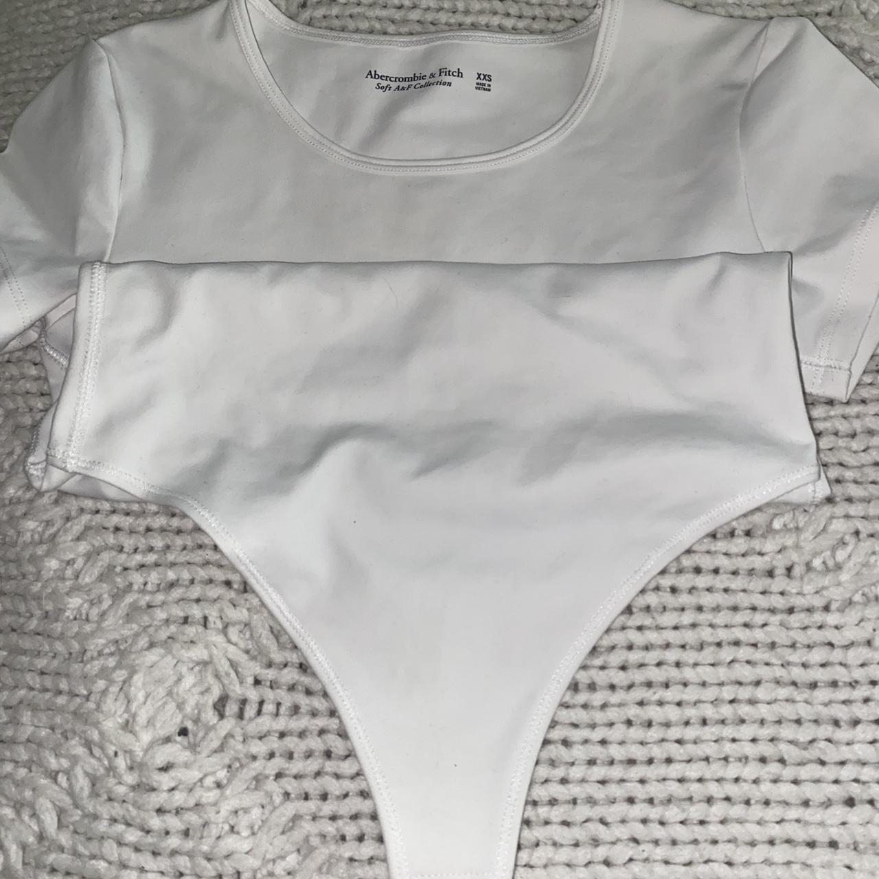 Abercrombie & Fitch Women's White Bodysuit Depop