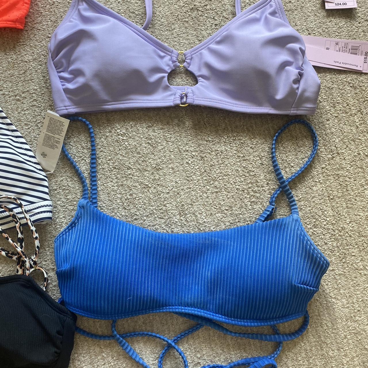 Hollister Co. Women's Yellow and Blue Bikiniandtankinitops Depop