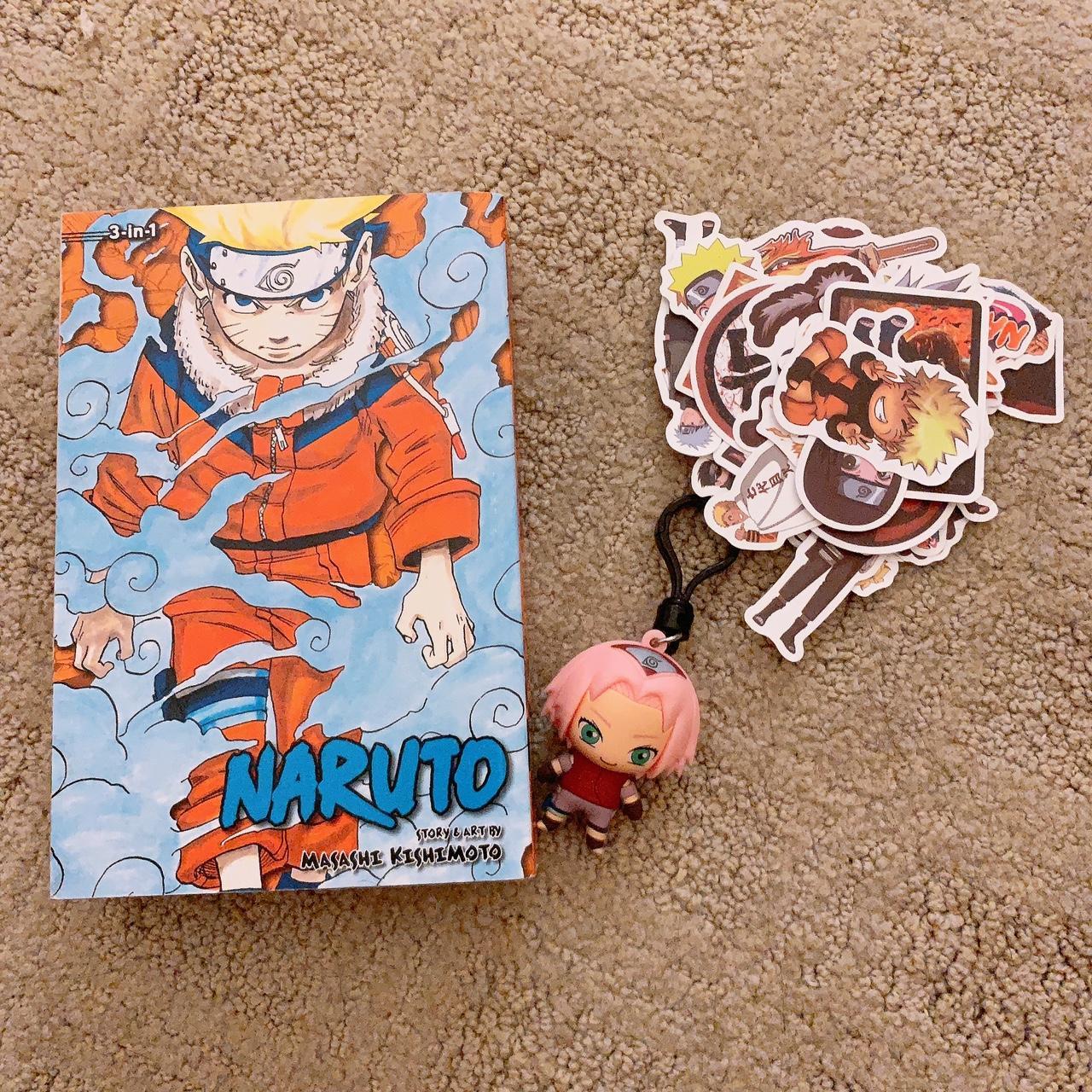 NARUTO BUNDLE- includes: -naruto stickers -keychain... - Depop