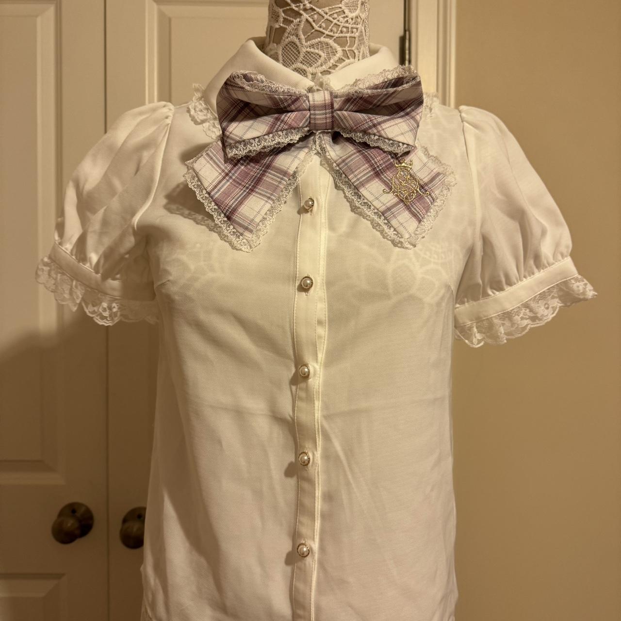 Secret Honey ribbon lace blouse 🎀 🤍 only worn... Depop