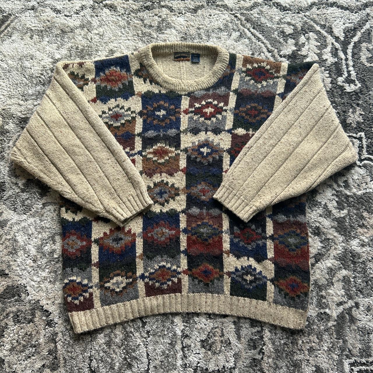High Sierra Men's Cream and Brown Jumper