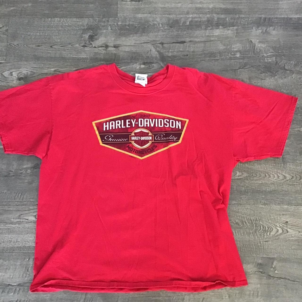 Harley Davidson Men's Red T-shirt | Depop