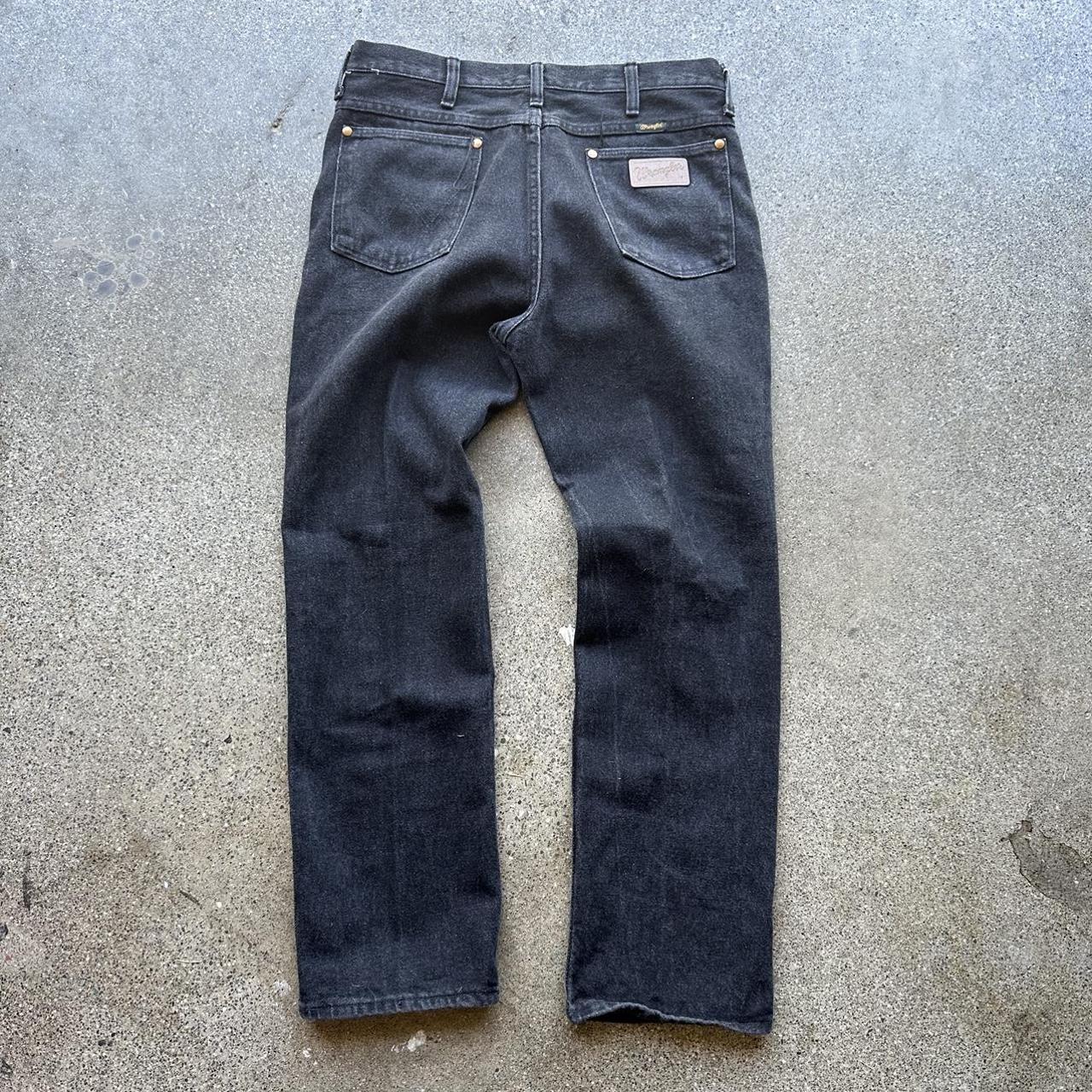 Vintage black wrangler jeans No flaws. Faded. Made... - Depop