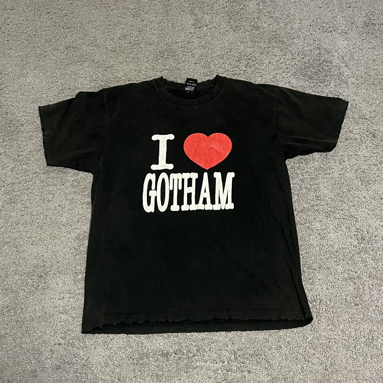 NUMBER NINE “ I HEART GOTHAM” BLACK WASH TEE SIZE 2... - Depop