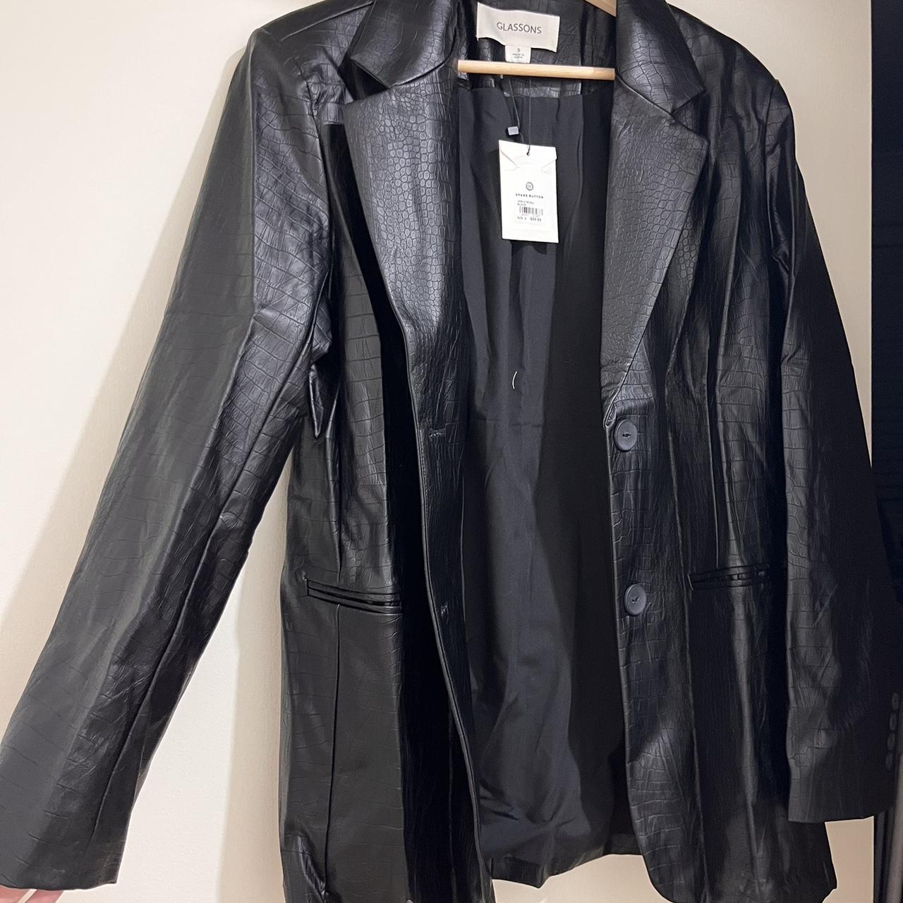 Glassons Fake leather oversized jacket (croc look)... - Depop