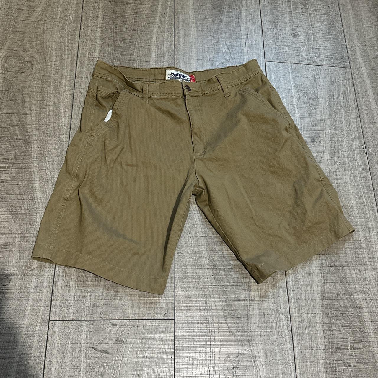 levi’s trademark courdery type shorts size 36 ( true... - Depop