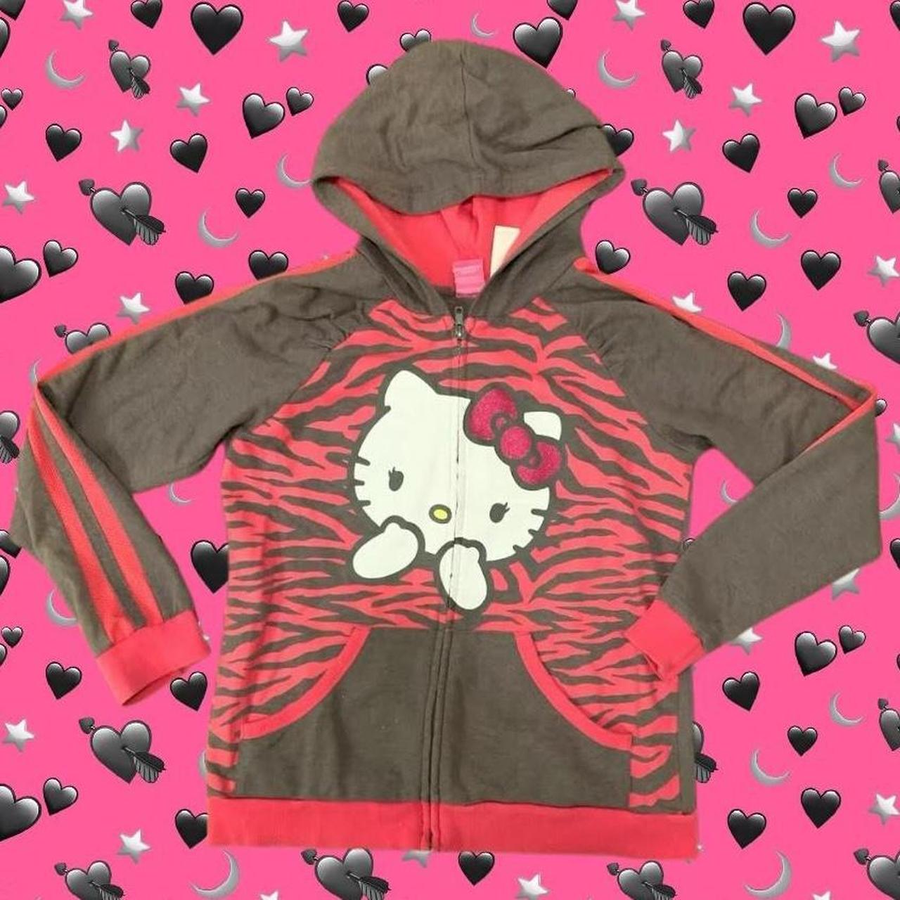 Pink zebra Hello Kitty hoodie *offers and hold... - Depop