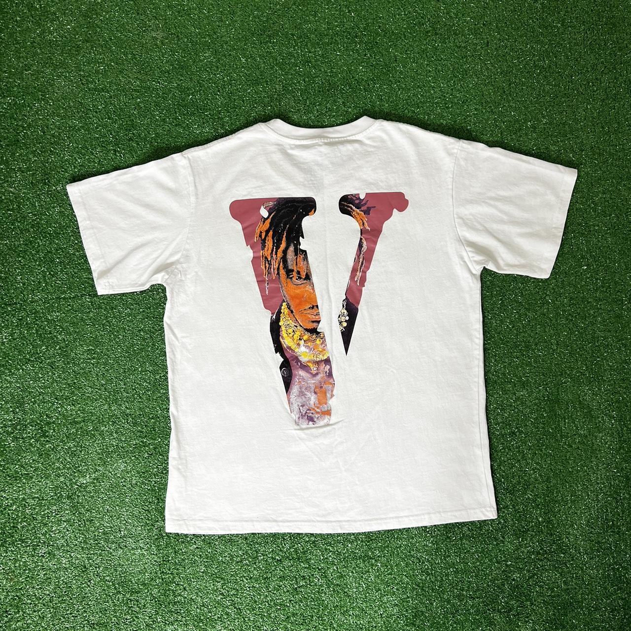 VLone juice wrld T-shirt -color: white -size: large - Depop