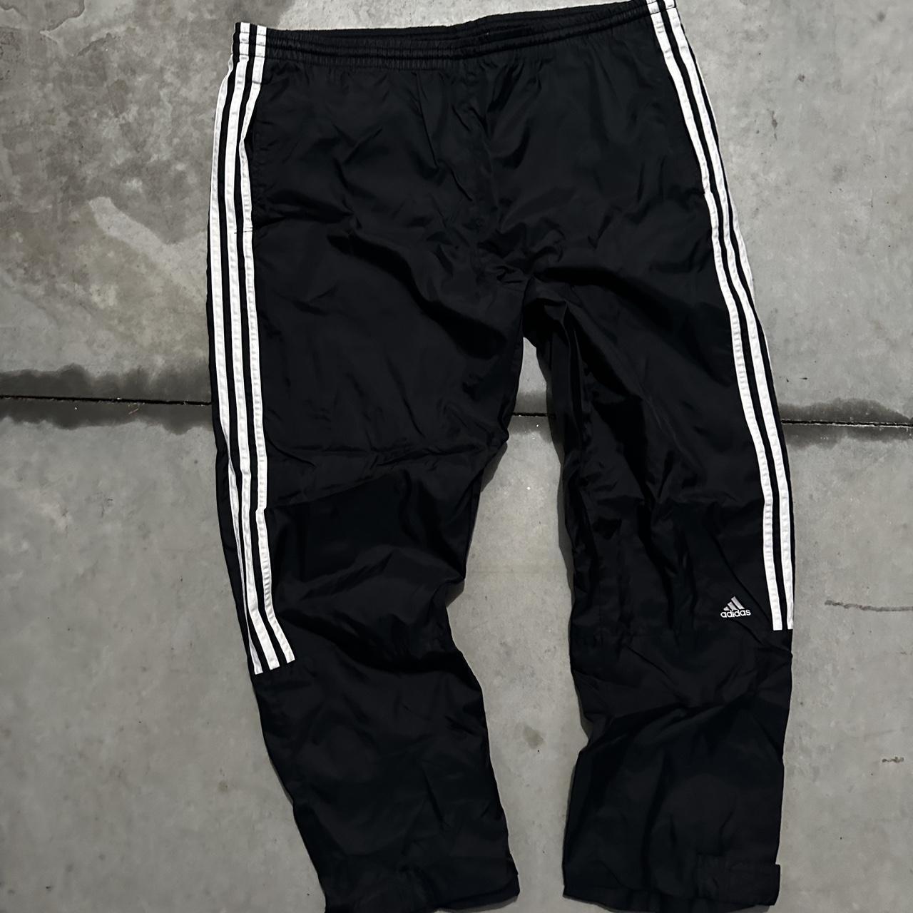 Super Baggy Adidas Sweats Nylon Track Pants Velcro... - Depop