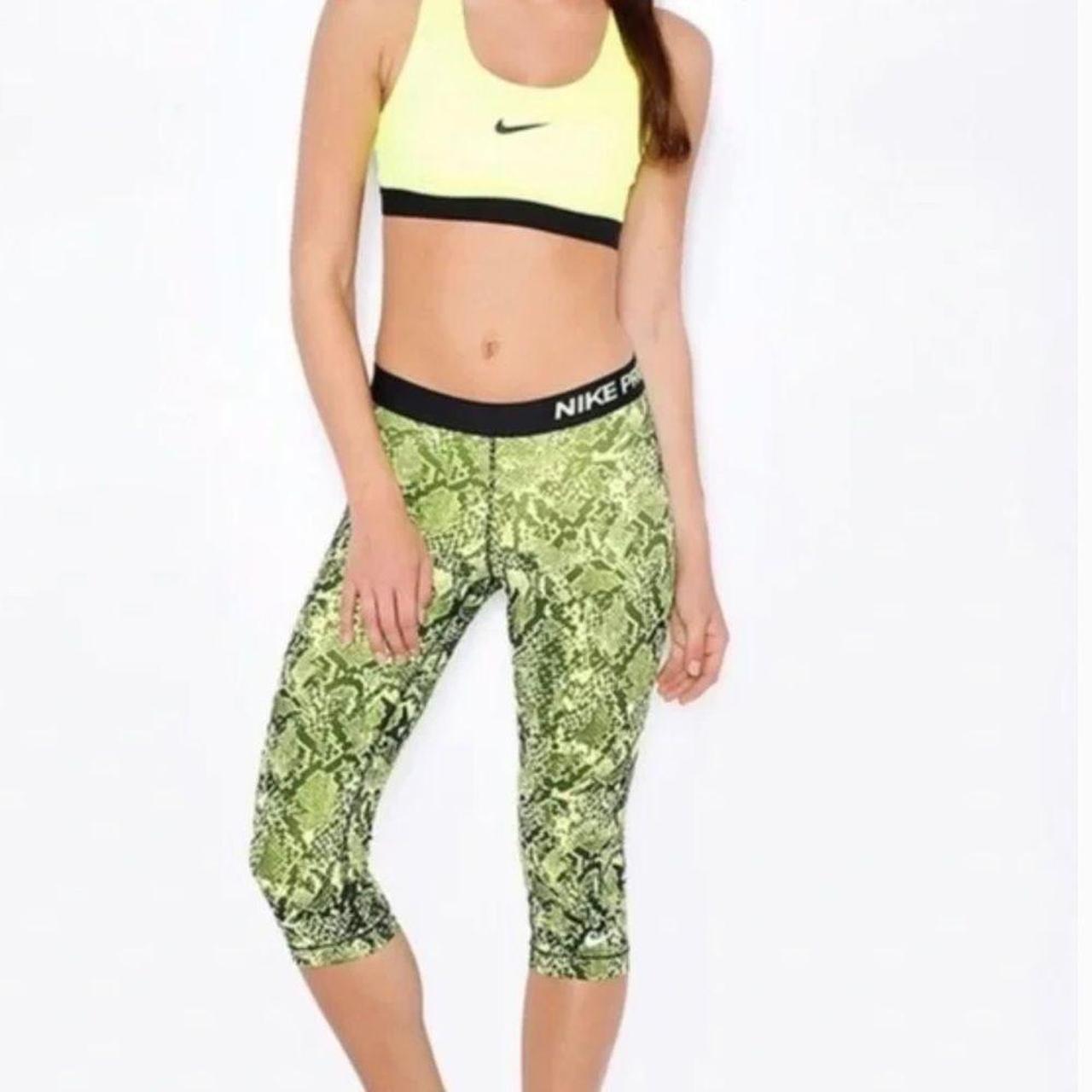 nike yellow snake print leggings
