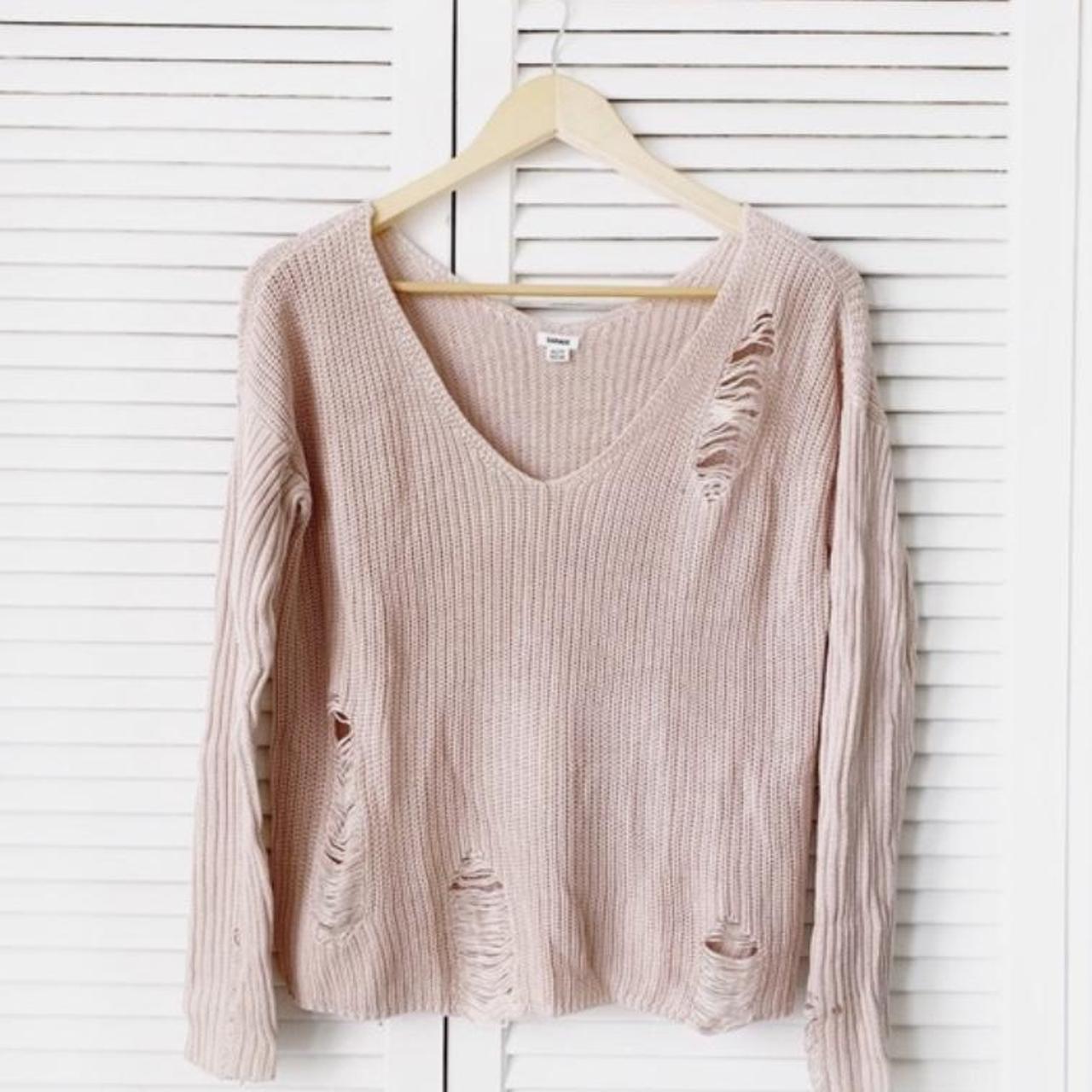 Pink 2025 ripped sweater