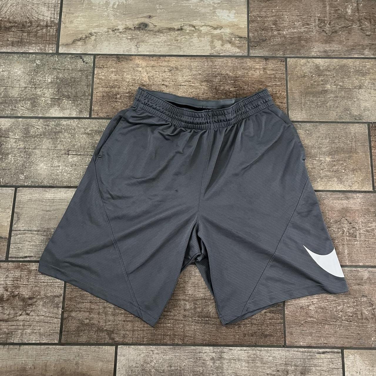 Nike Men's Grey and White Shorts Depop