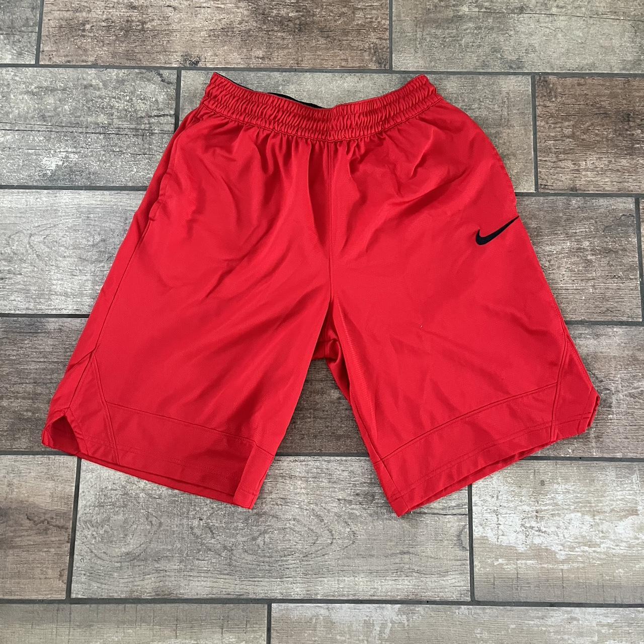 nike red and black shorts