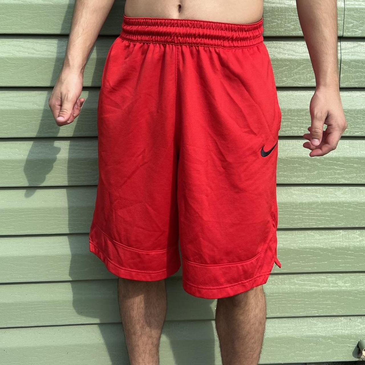 nike red and black shorts