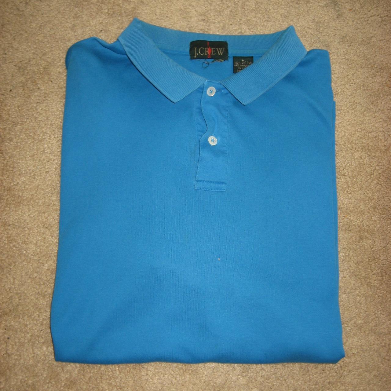 This Mens Blue (hint of green) J CREW Cotton Polo... Depop