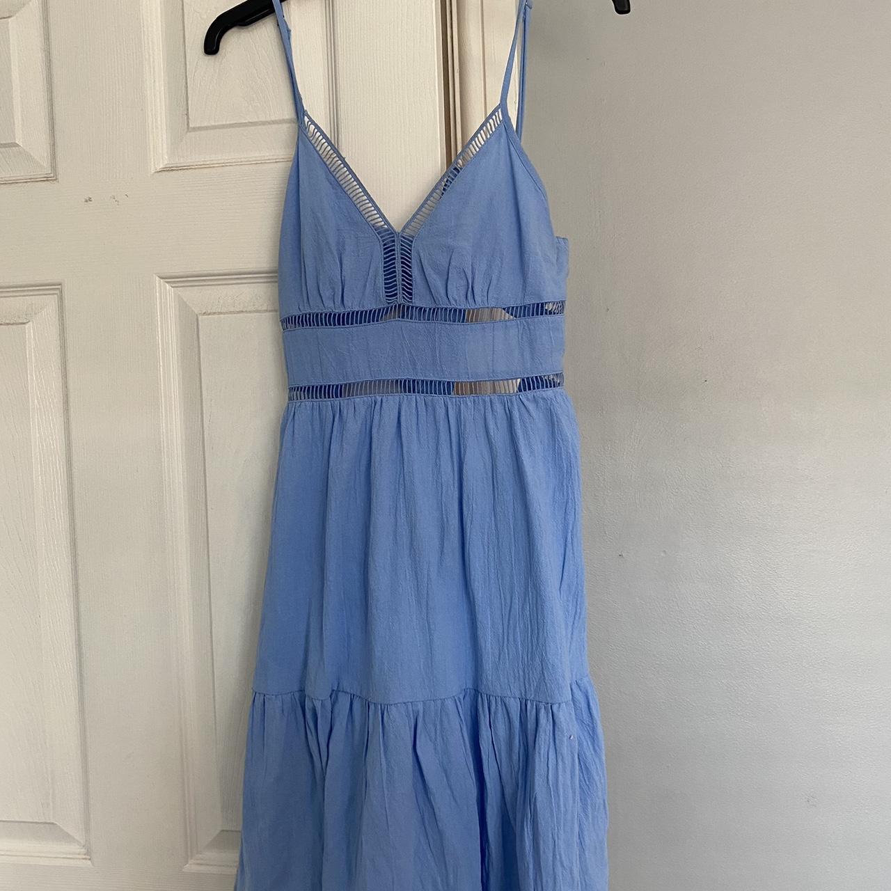 Cider Women's Blue and Purple Dress Depop
