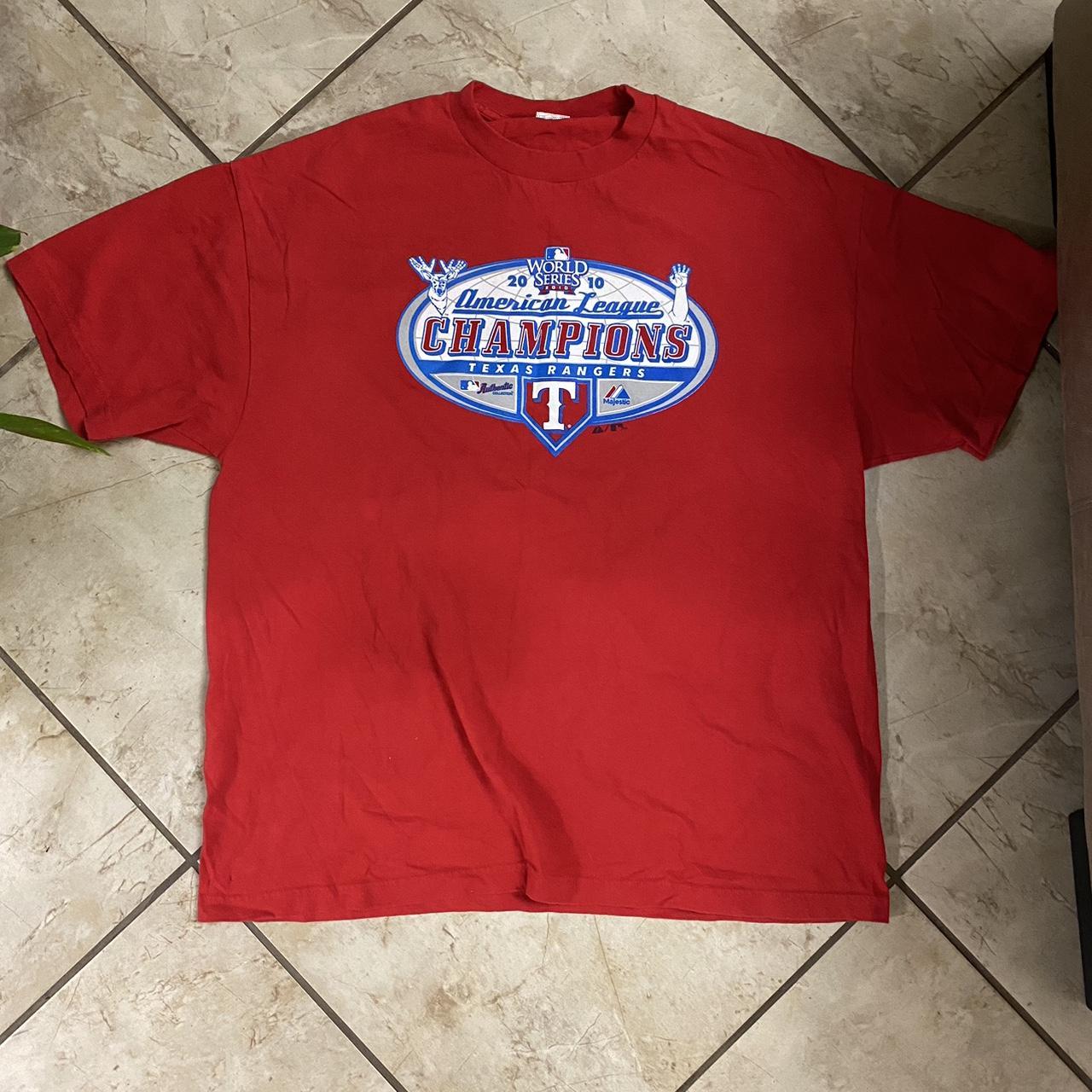 Majestic Texas Rangers 2010 World Series Red - Depop