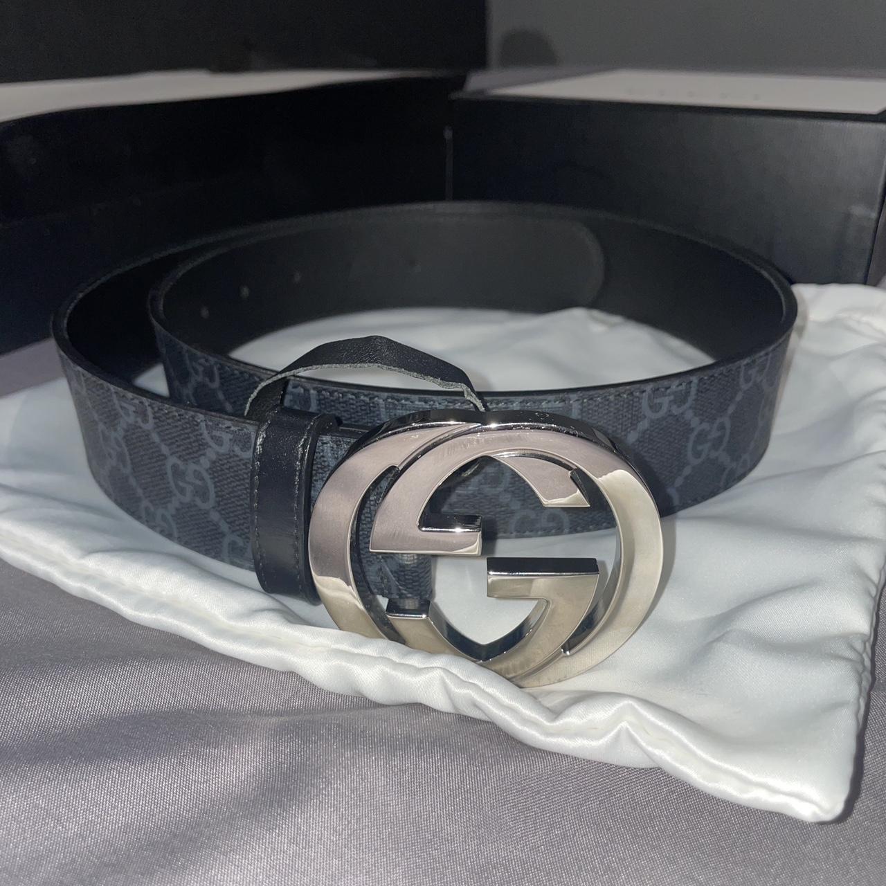 Gucci belt silver and on sale black