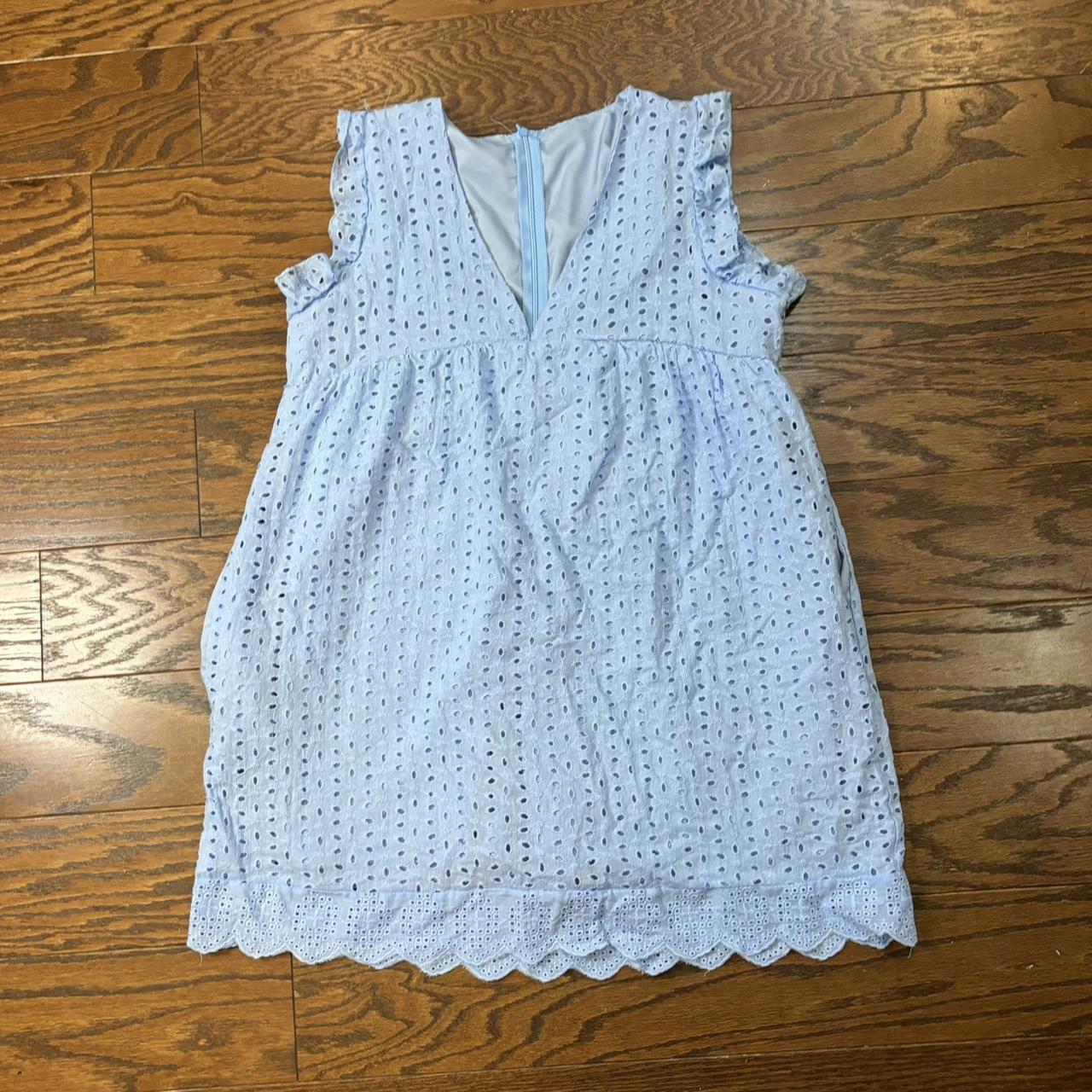 Baby doll dress. Light blue, eyelet lace mini dress... - Depop